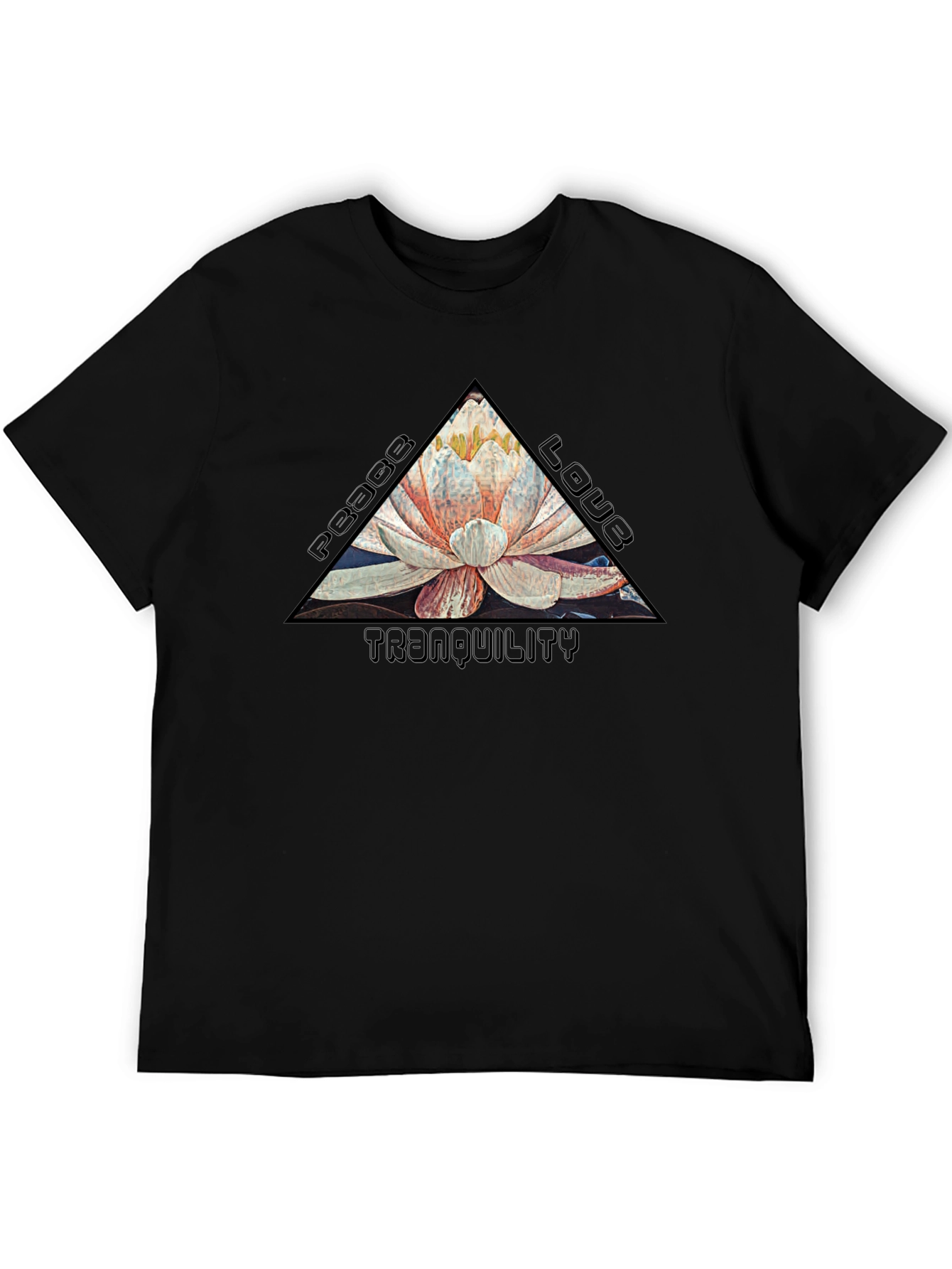 Peace Love Tranquility Lotus Flower Graphic T-Shirt