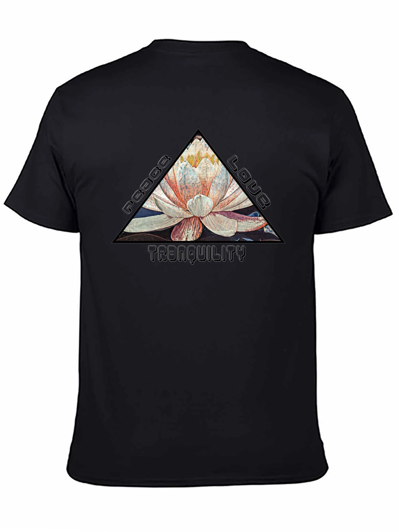 Peace Love Tranquility Lotus Flower Graphic T-Shirt
