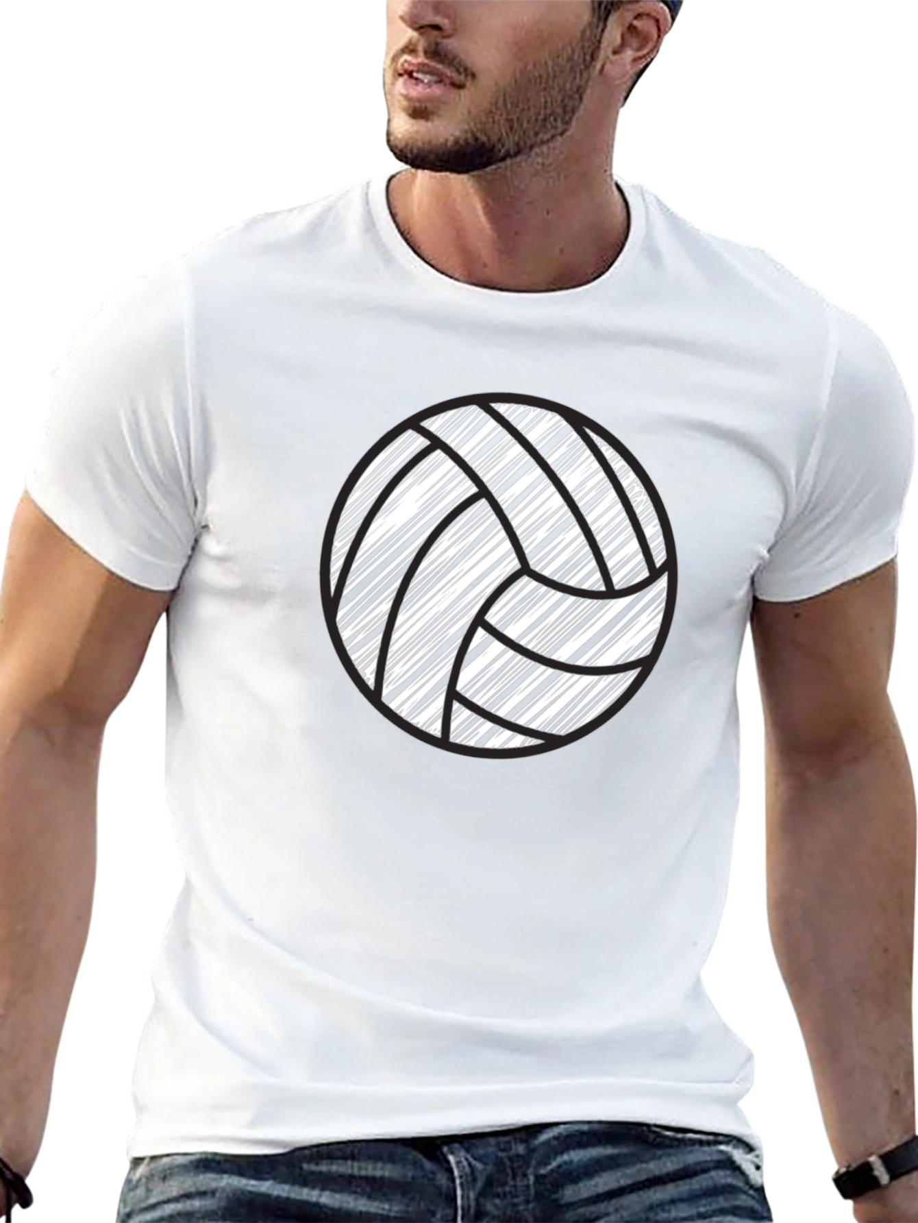 Volleyball Graphic Tee - Black Cotton Comfort