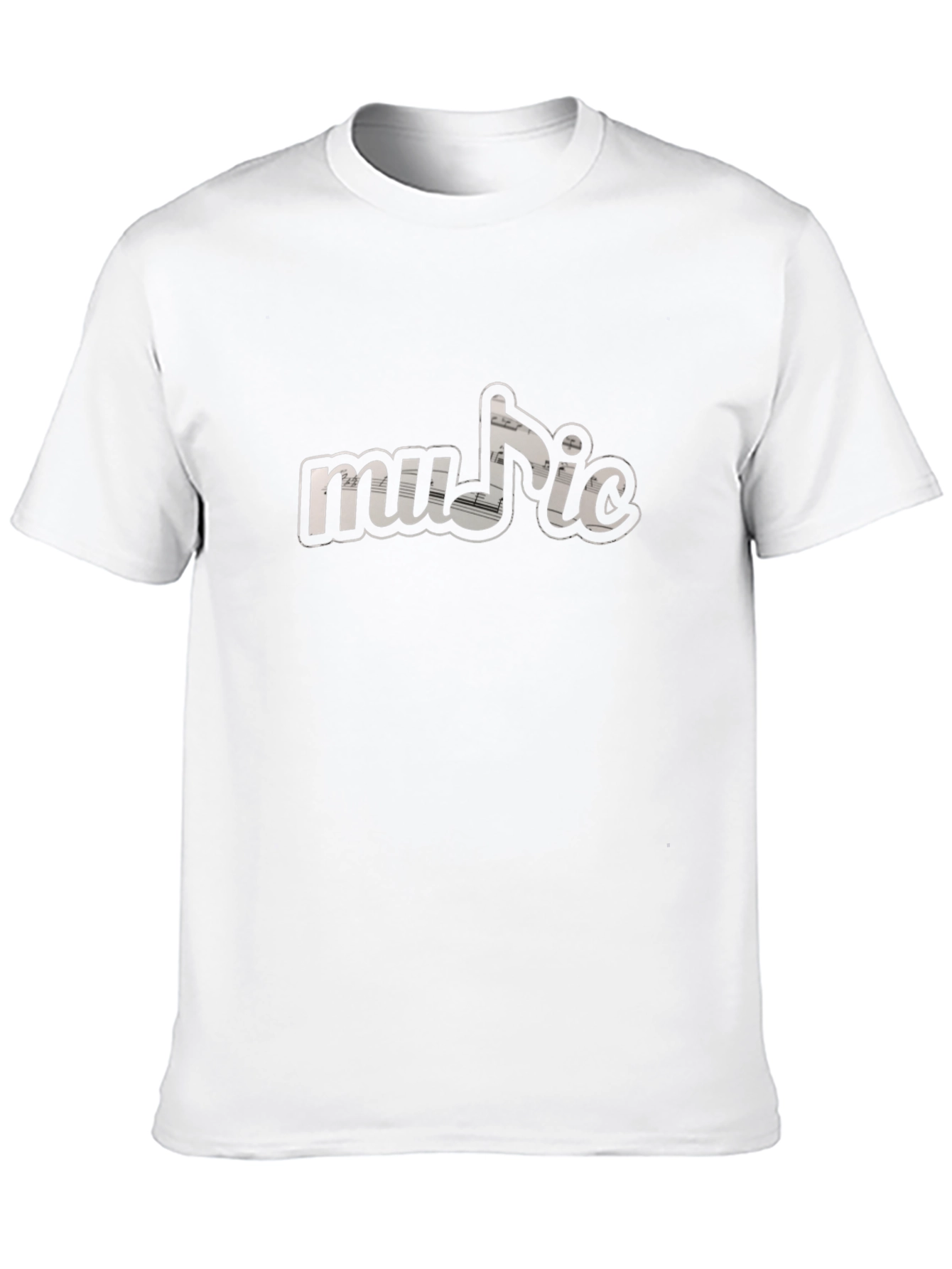 Music Note Graphic T-Shirt - Black