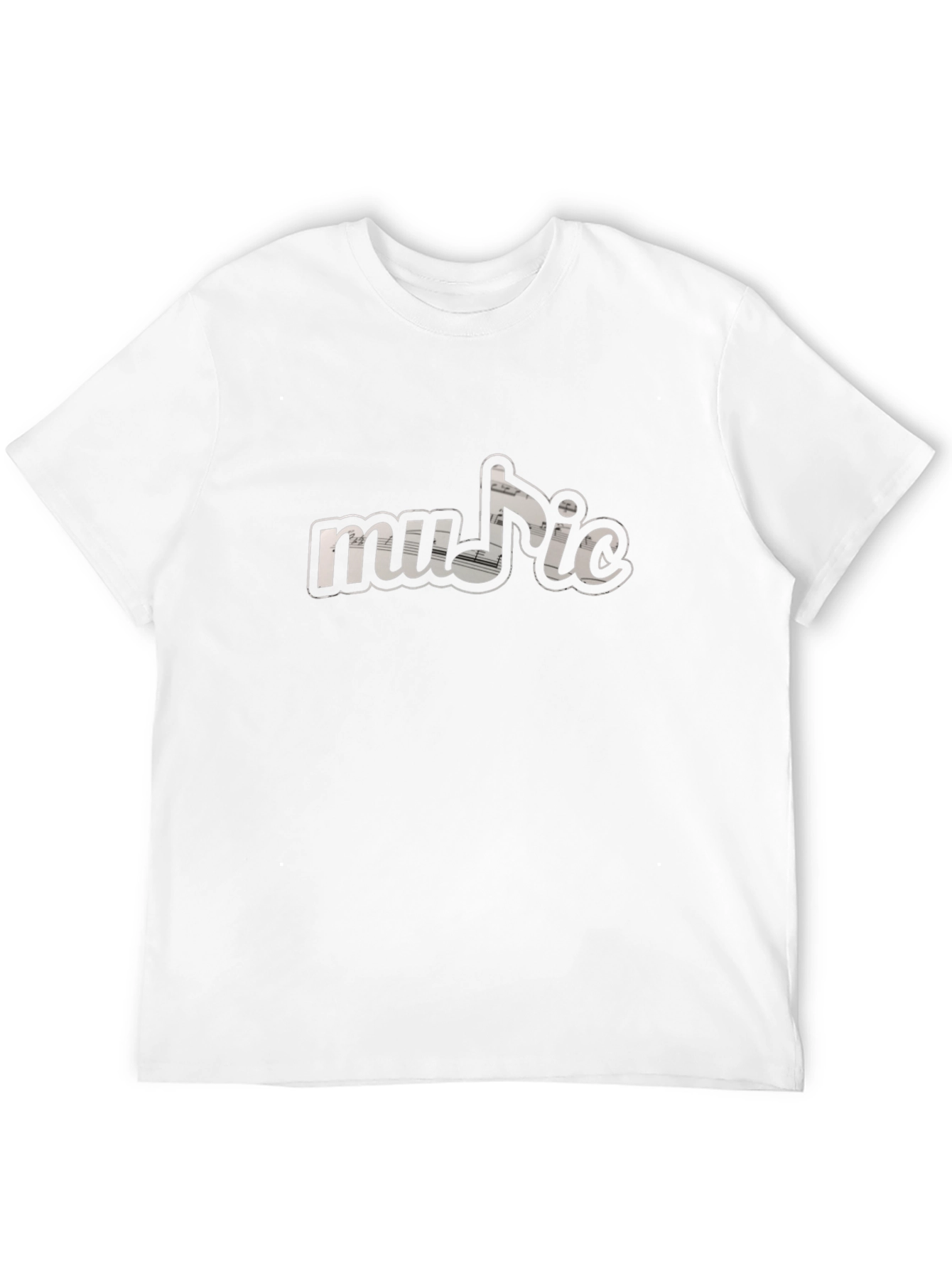 Music Note Graphic T-Shirt - Black