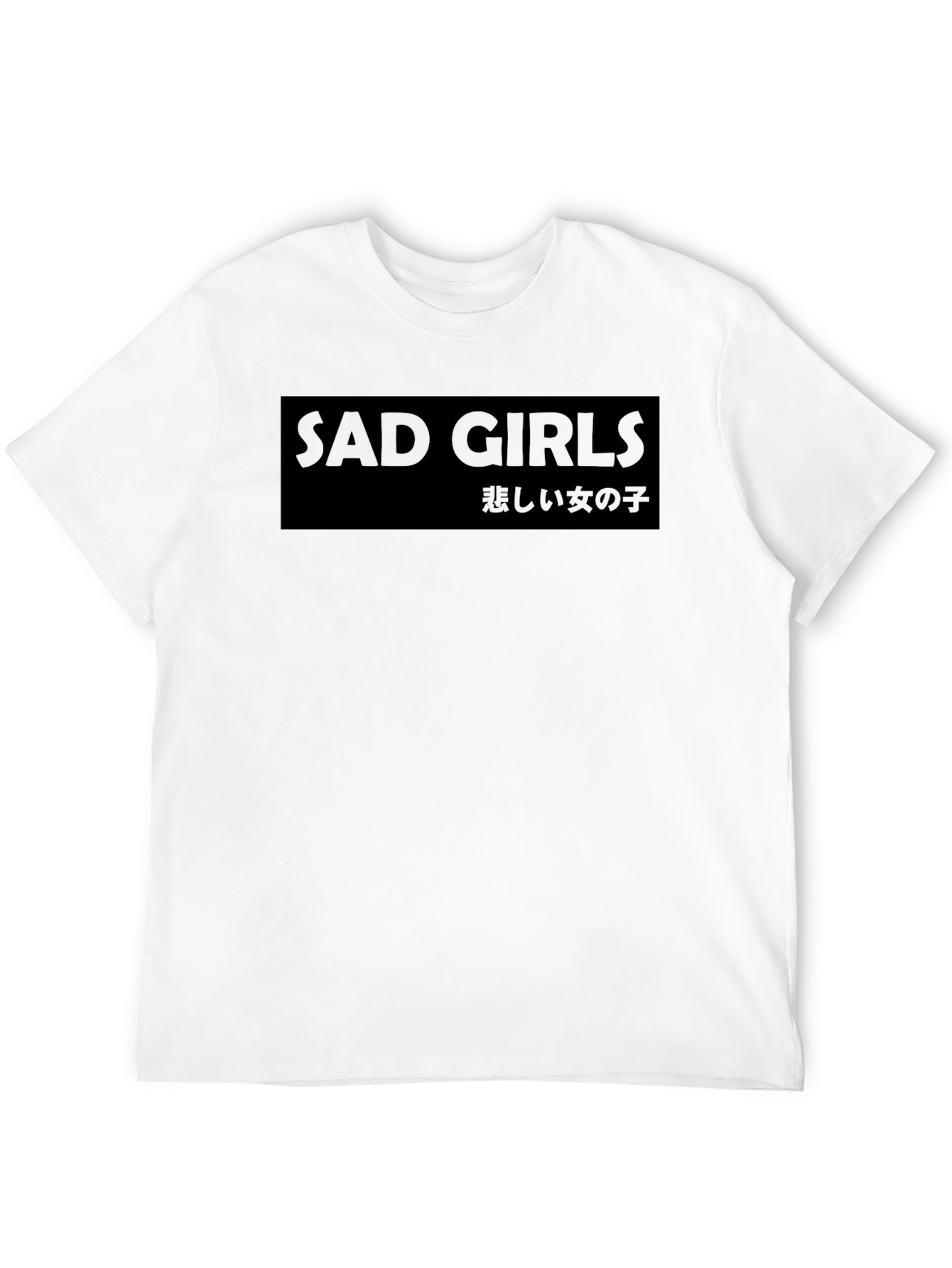 Sad Girls Graphic Print Black T-Shirt