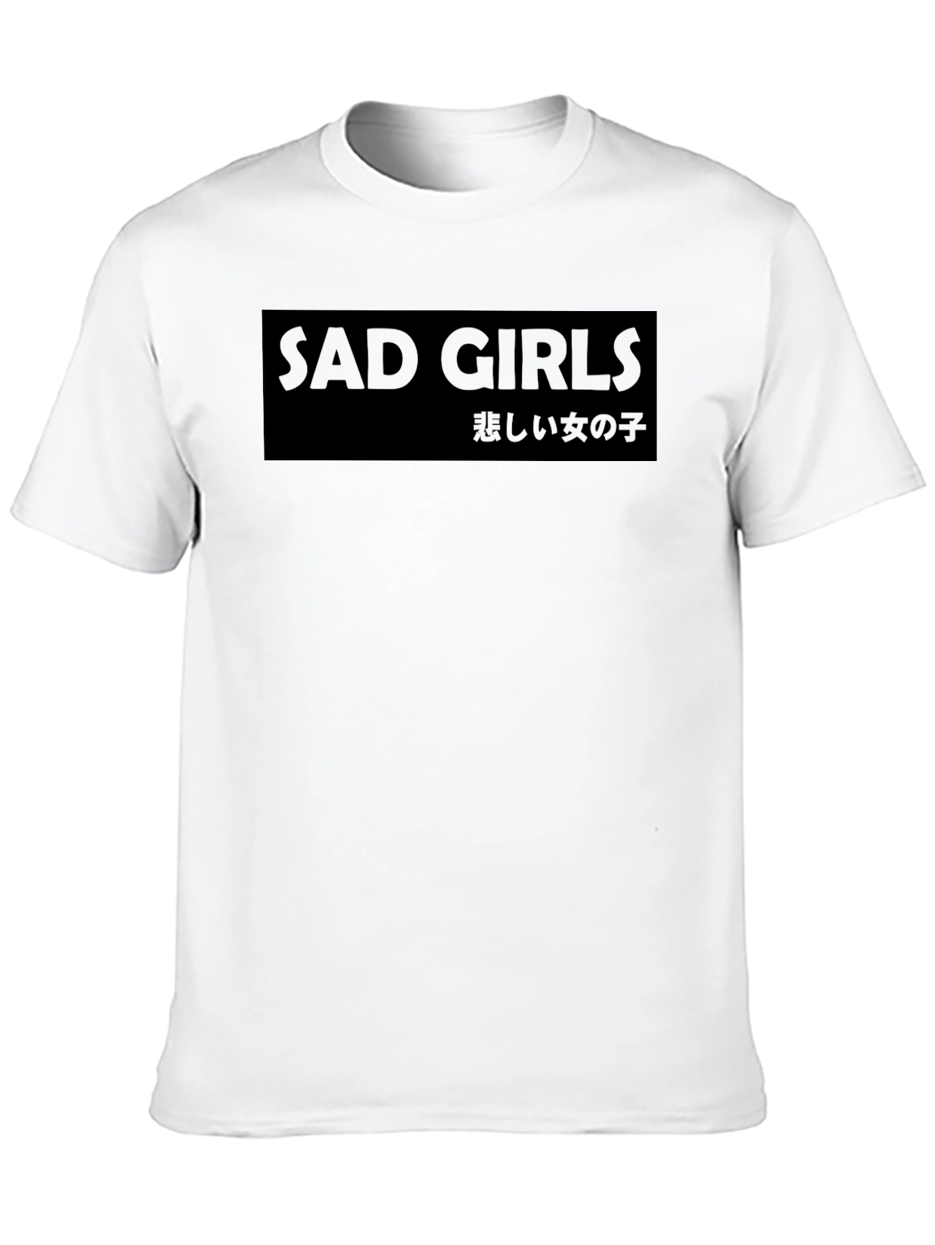 Sad Girls Graphic Print Black T-Shirt