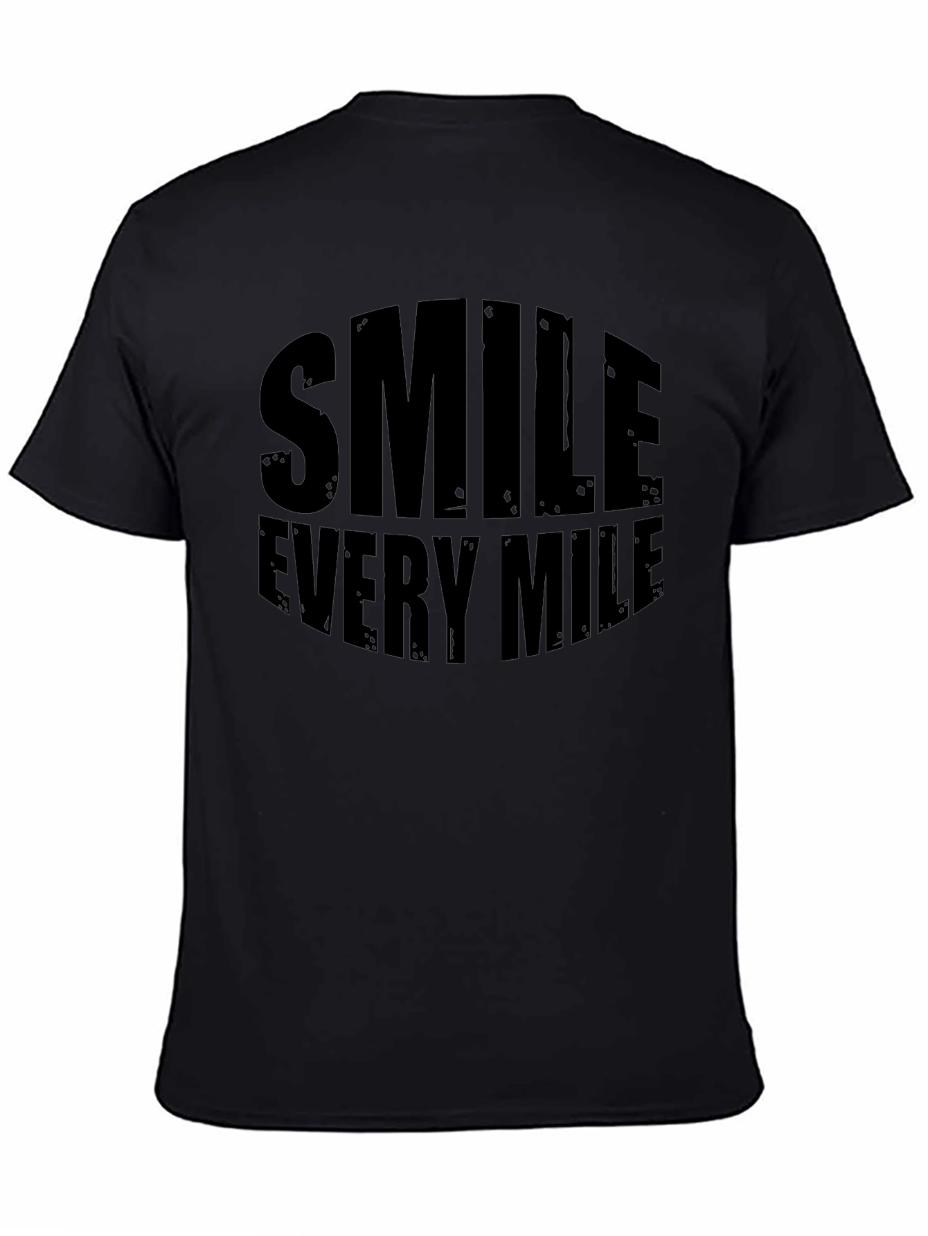 Smile Every Mile Black Graphic T-Shirt