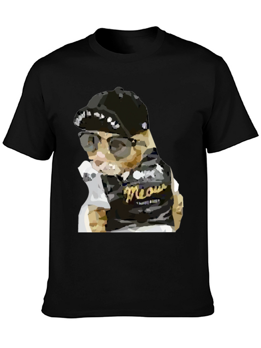 Cool Cat Meow T-Shirt - Black