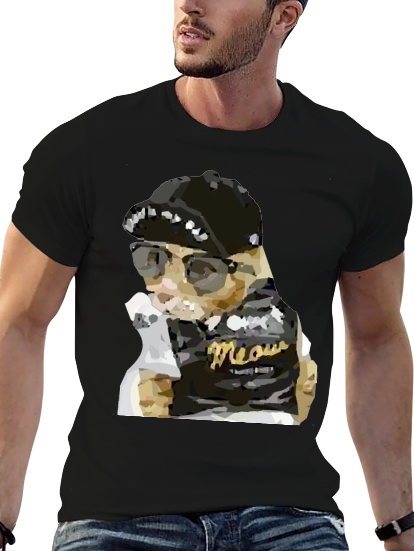 Cool Cat Meow T-Shirt - Black