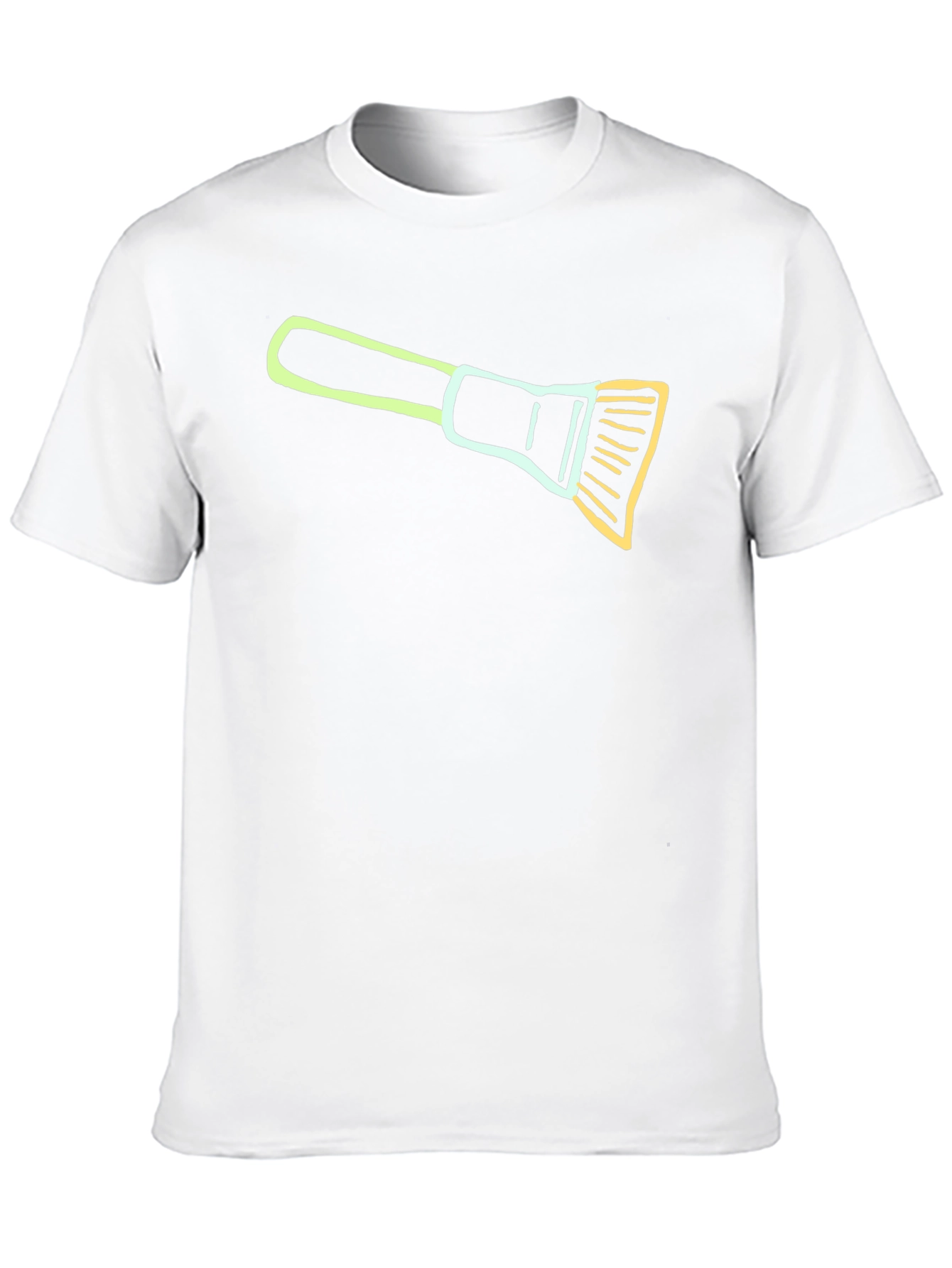 Artistic Brush Graphic Tee - Black Casual Cotton T-Shirt