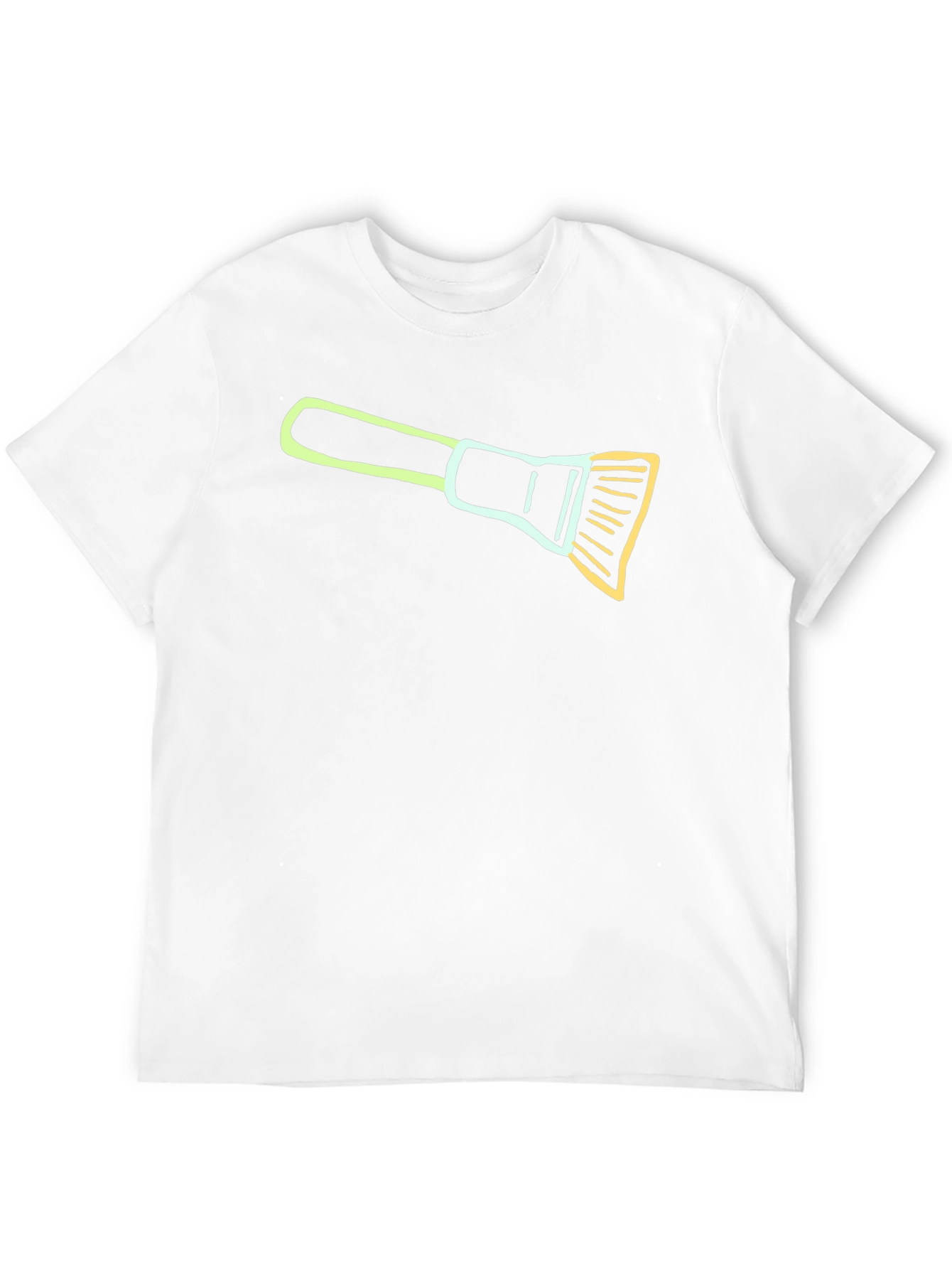 Artistic Brush Graphic Tee - Black Casual Cotton T-Shirt