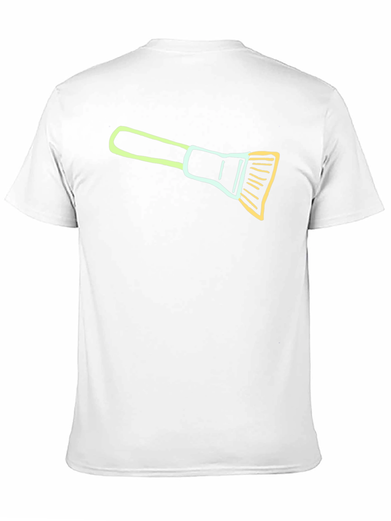Artistic Brush Graphic Tee - Black Casual Cotton T-Shirt