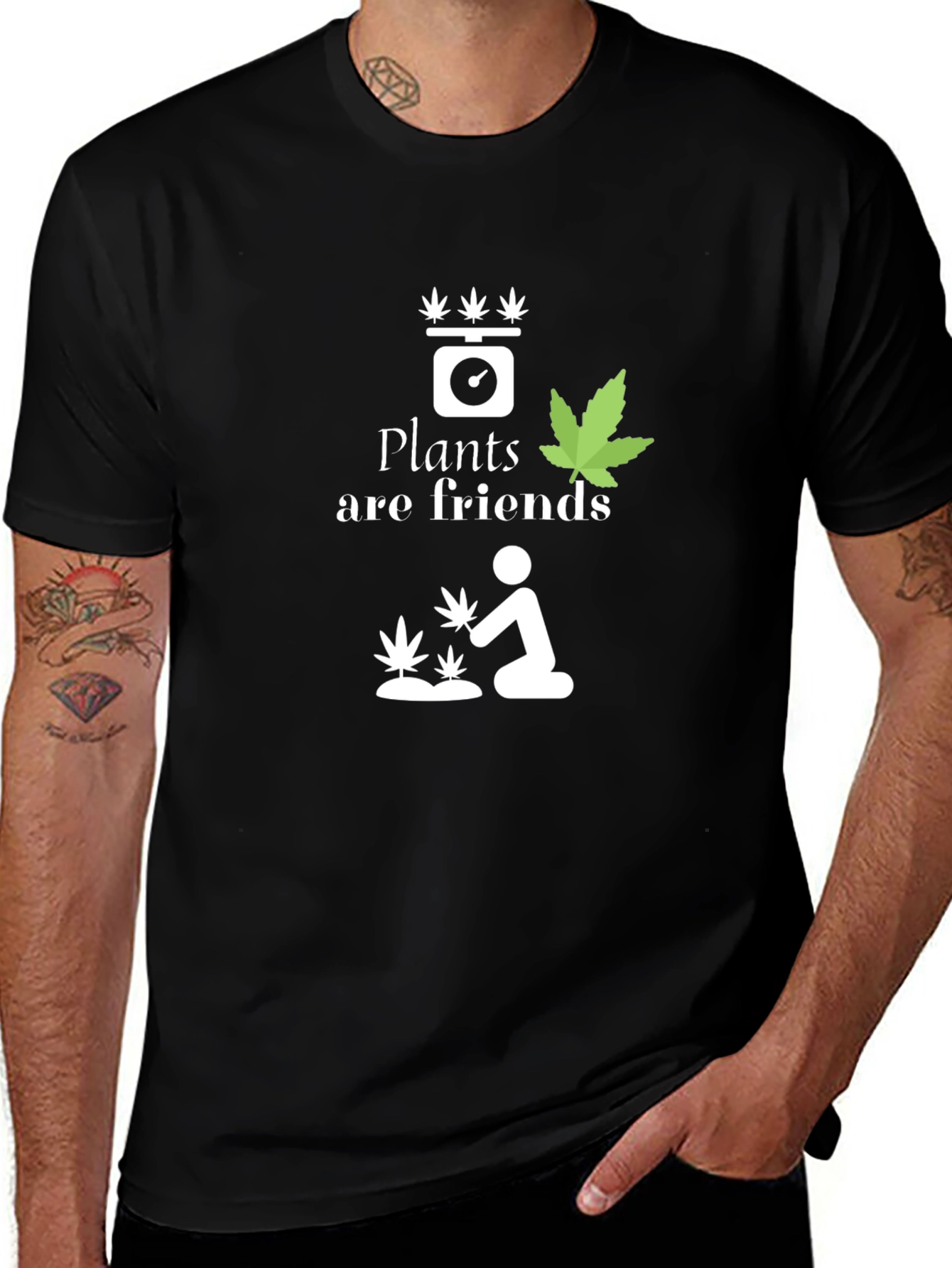 Plants are Friends T-Shirt - Black
