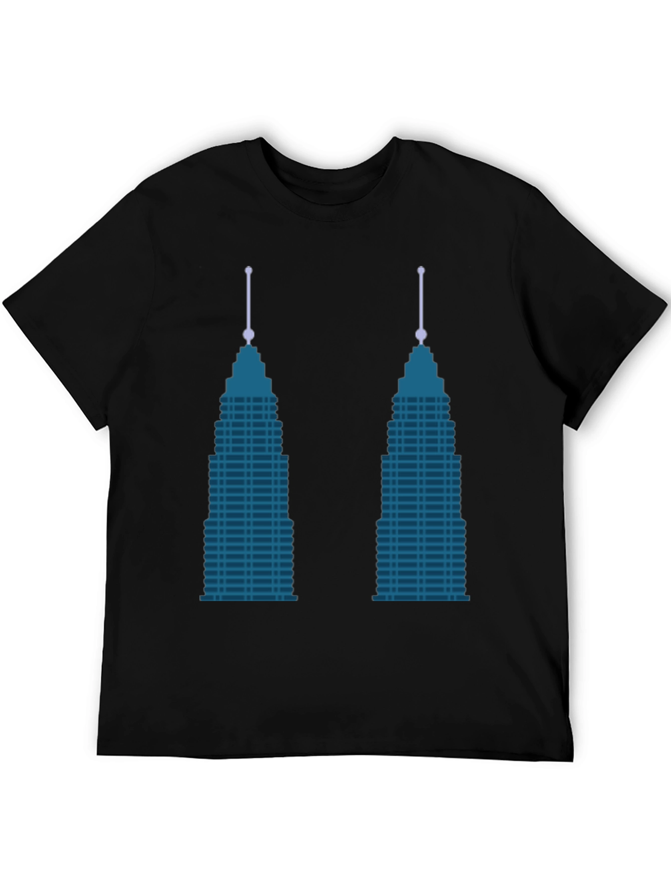 Modern Cityscape Graphic Tee - Black