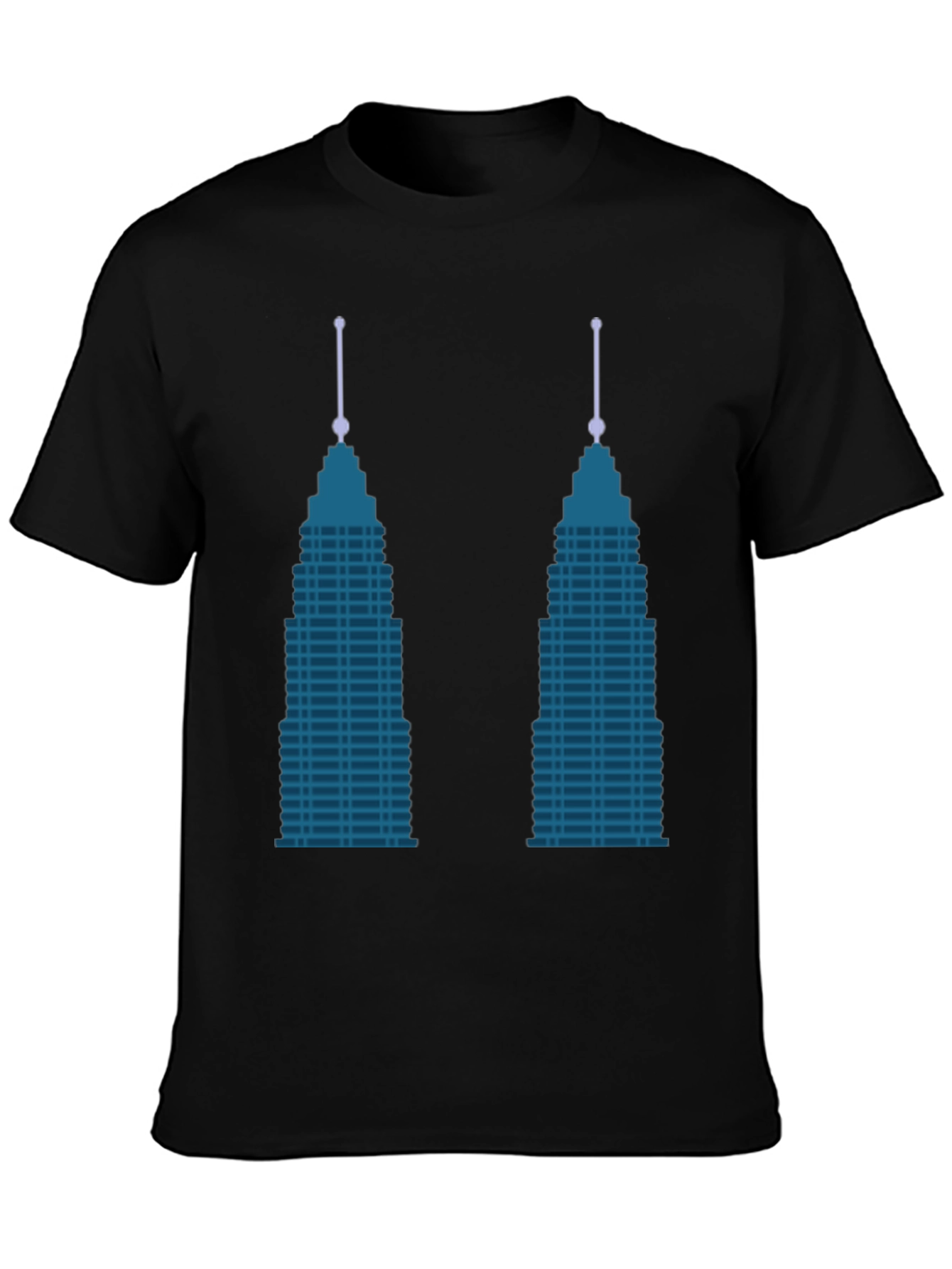 Modern Cityscape Graphic Tee - Black