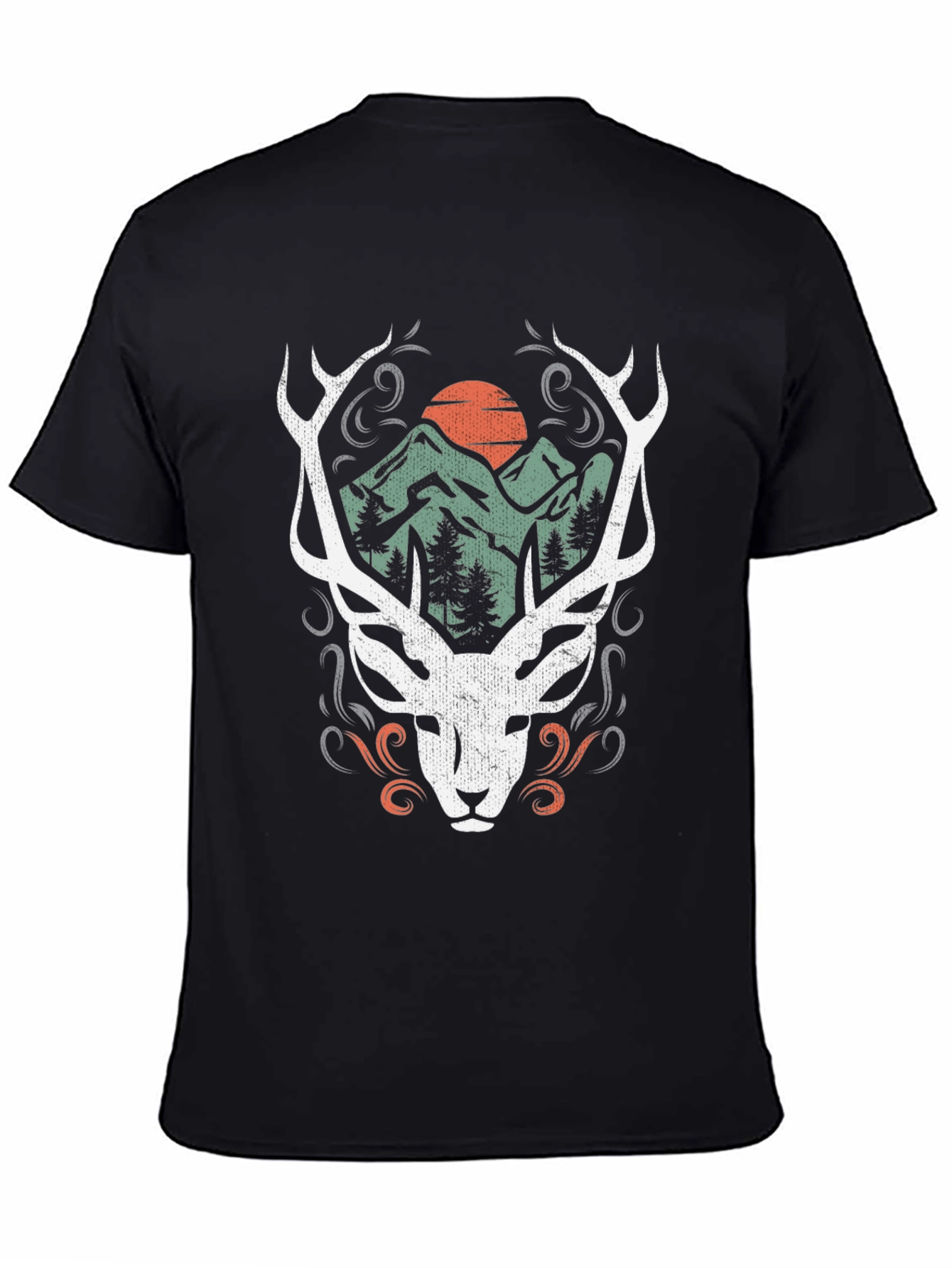 Mountain Deer Graphic Tee - Nature Inspired Design