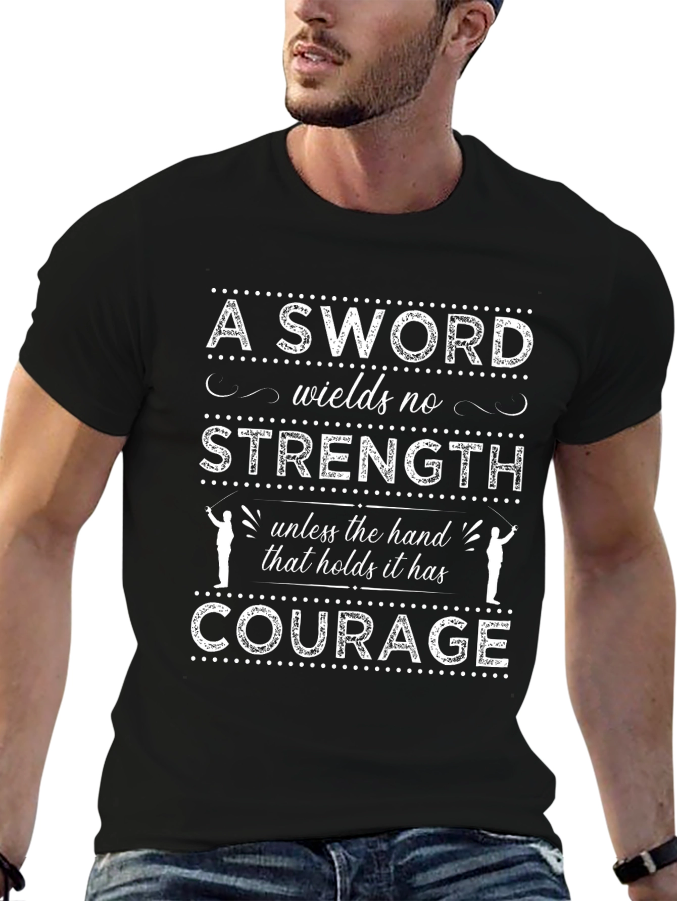 Courage Sword Graphic Tee - Inspiring Message