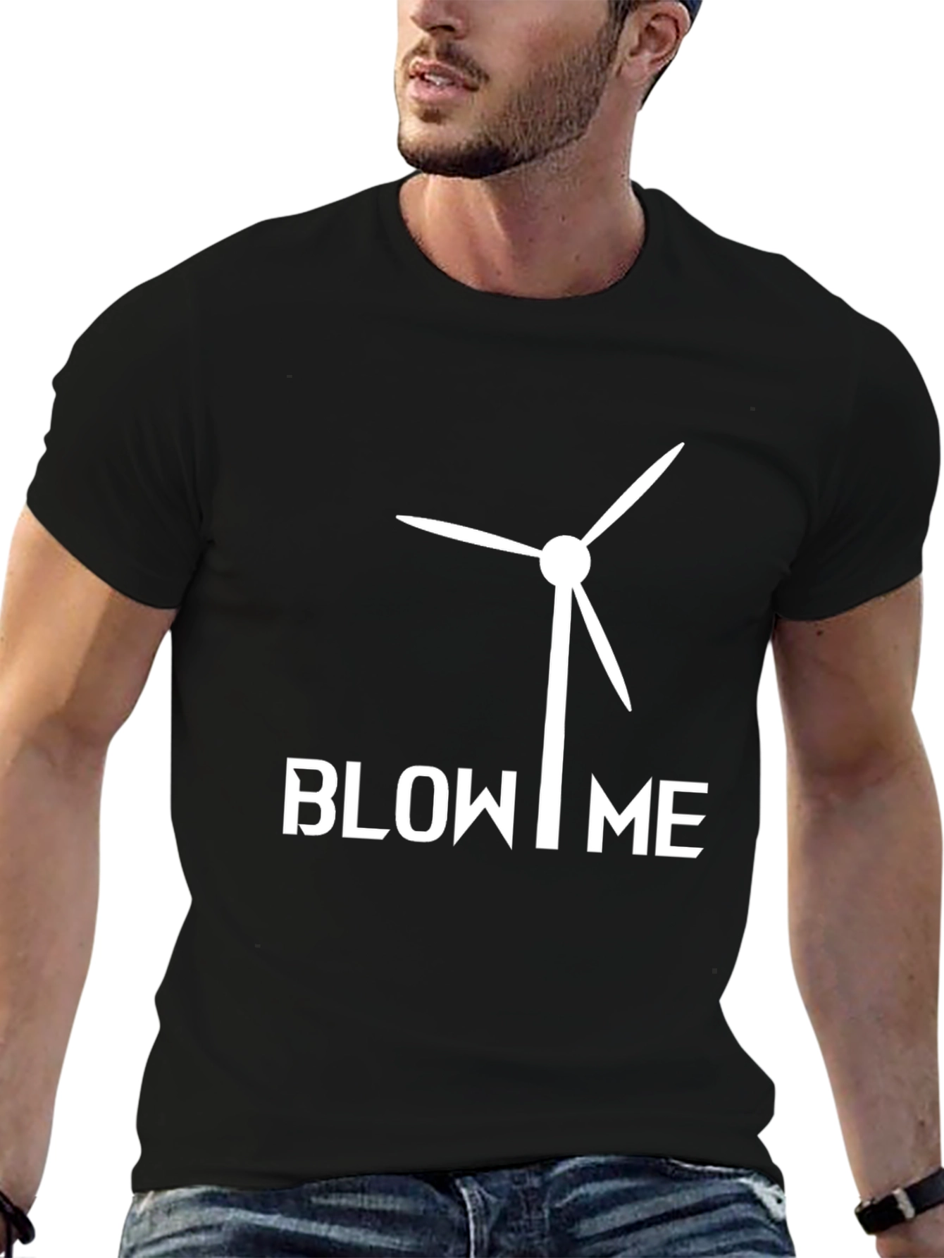 Funny Wind Turbine Blow Me Graphic T-Shirt