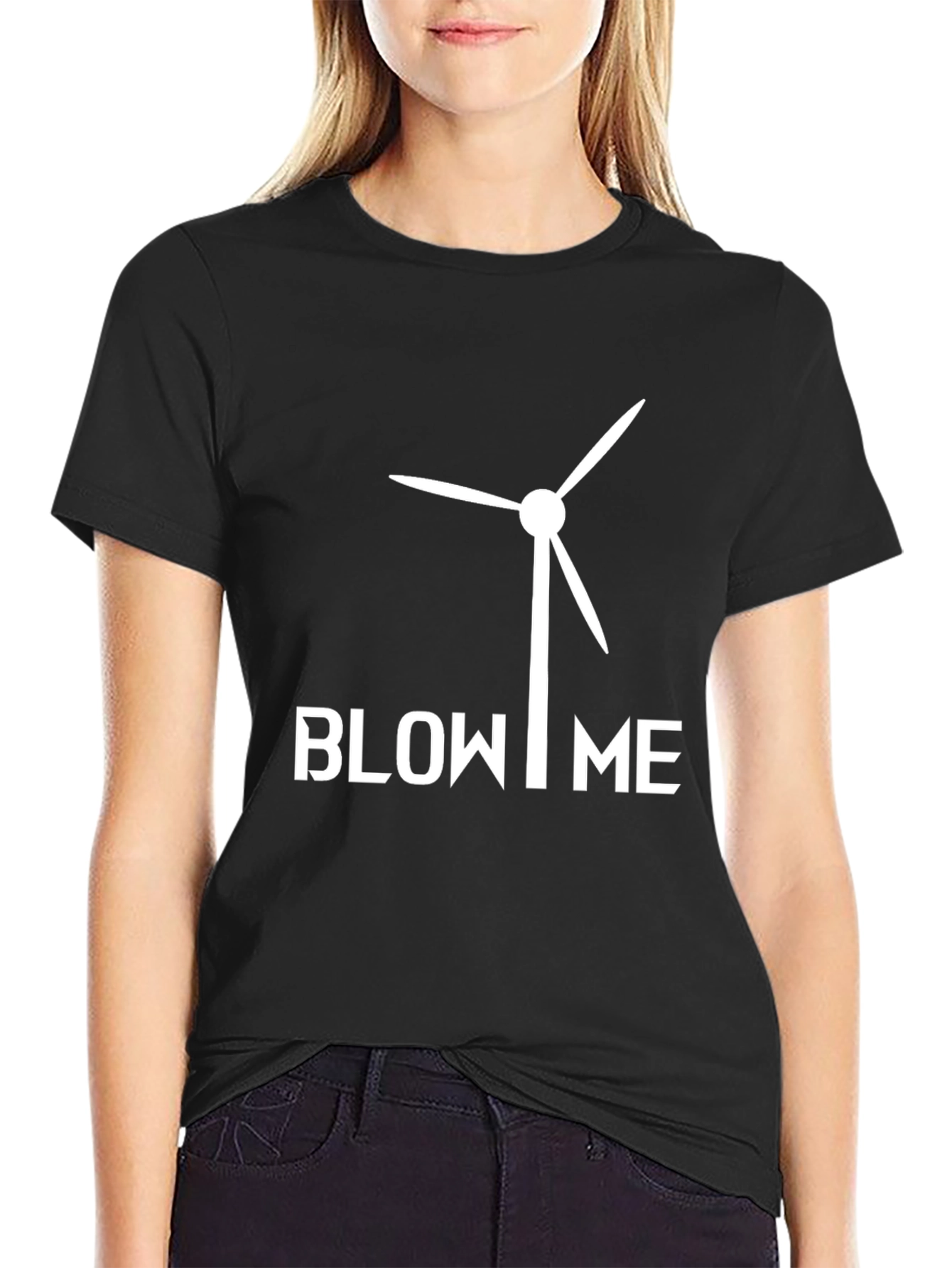 Funny Wind Turbine Blow Me Graphic T-Shirt