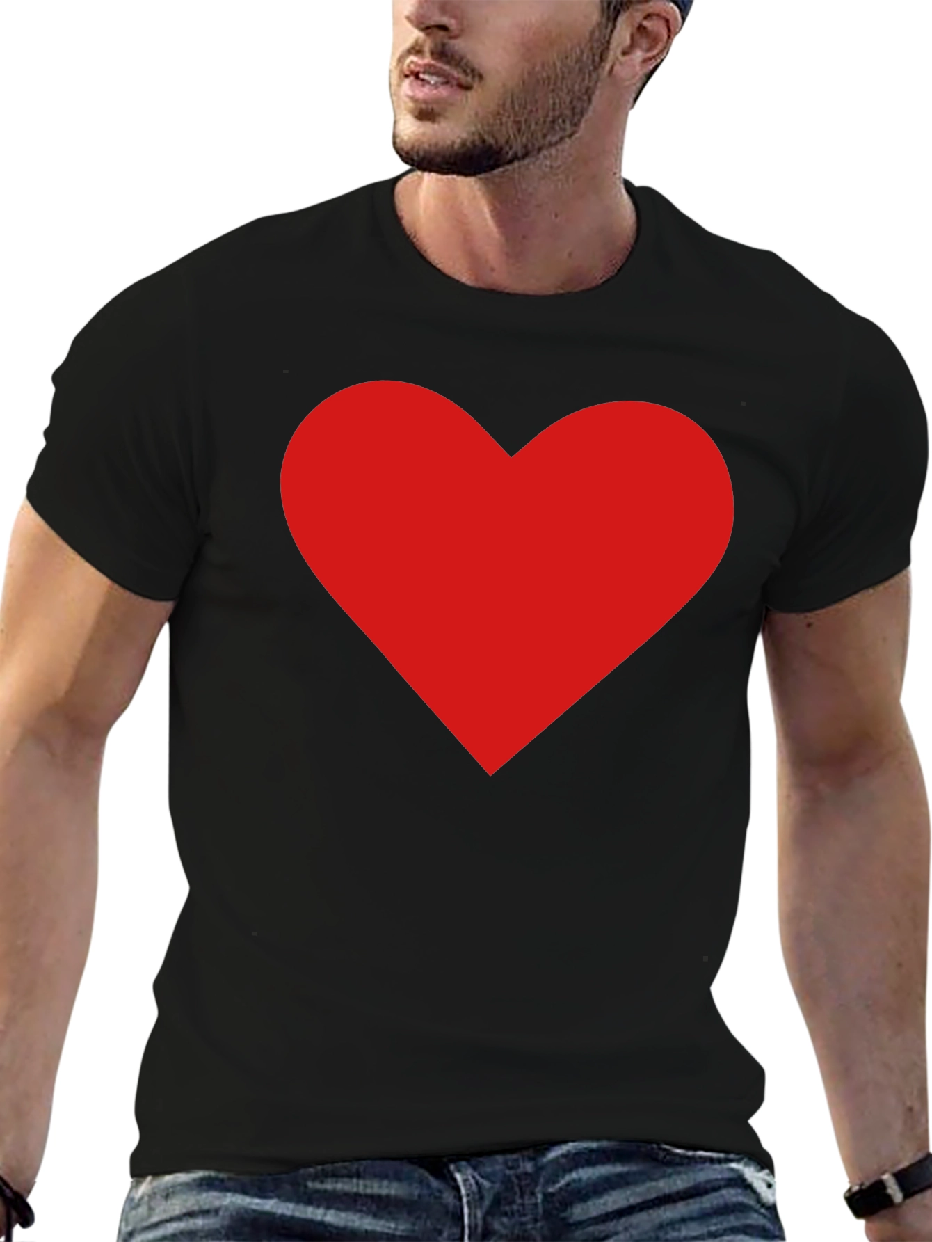 Heart Graphic Black T-Shirt - Love & Casual Style