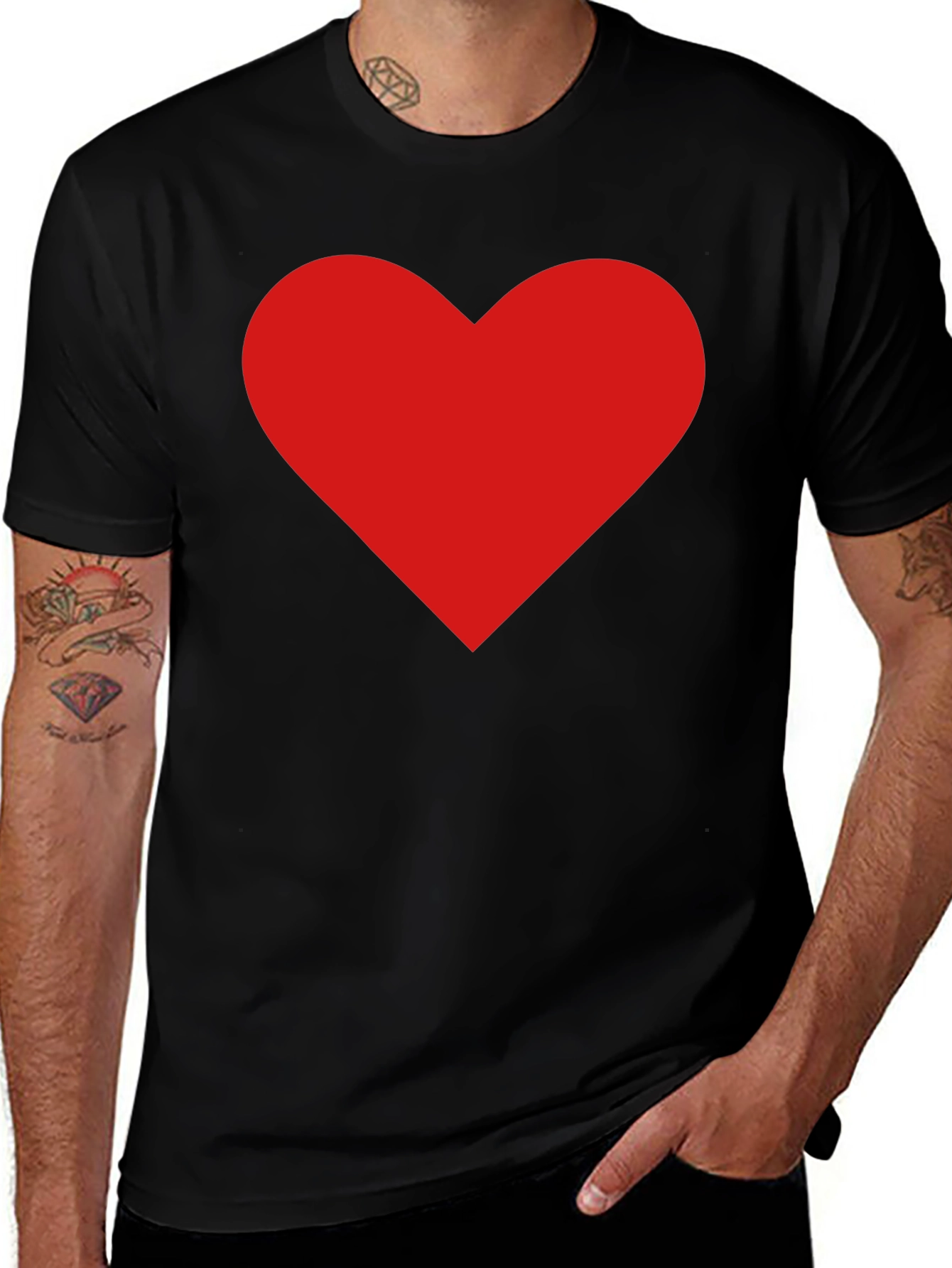 Heart Graphic Black T-Shirt - Love & Casual Style