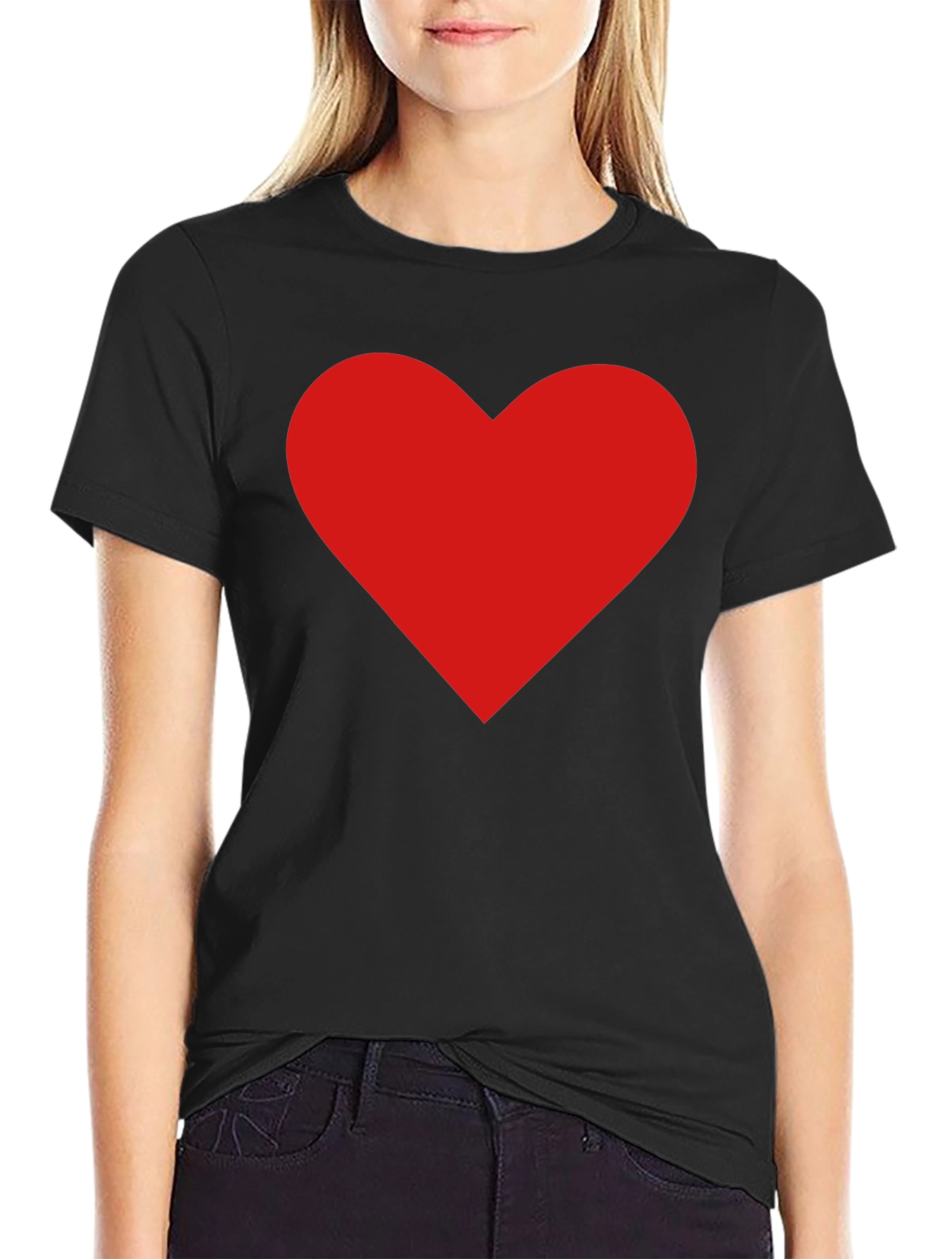Heart Graphic Black T-Shirt - Love & Casual Style