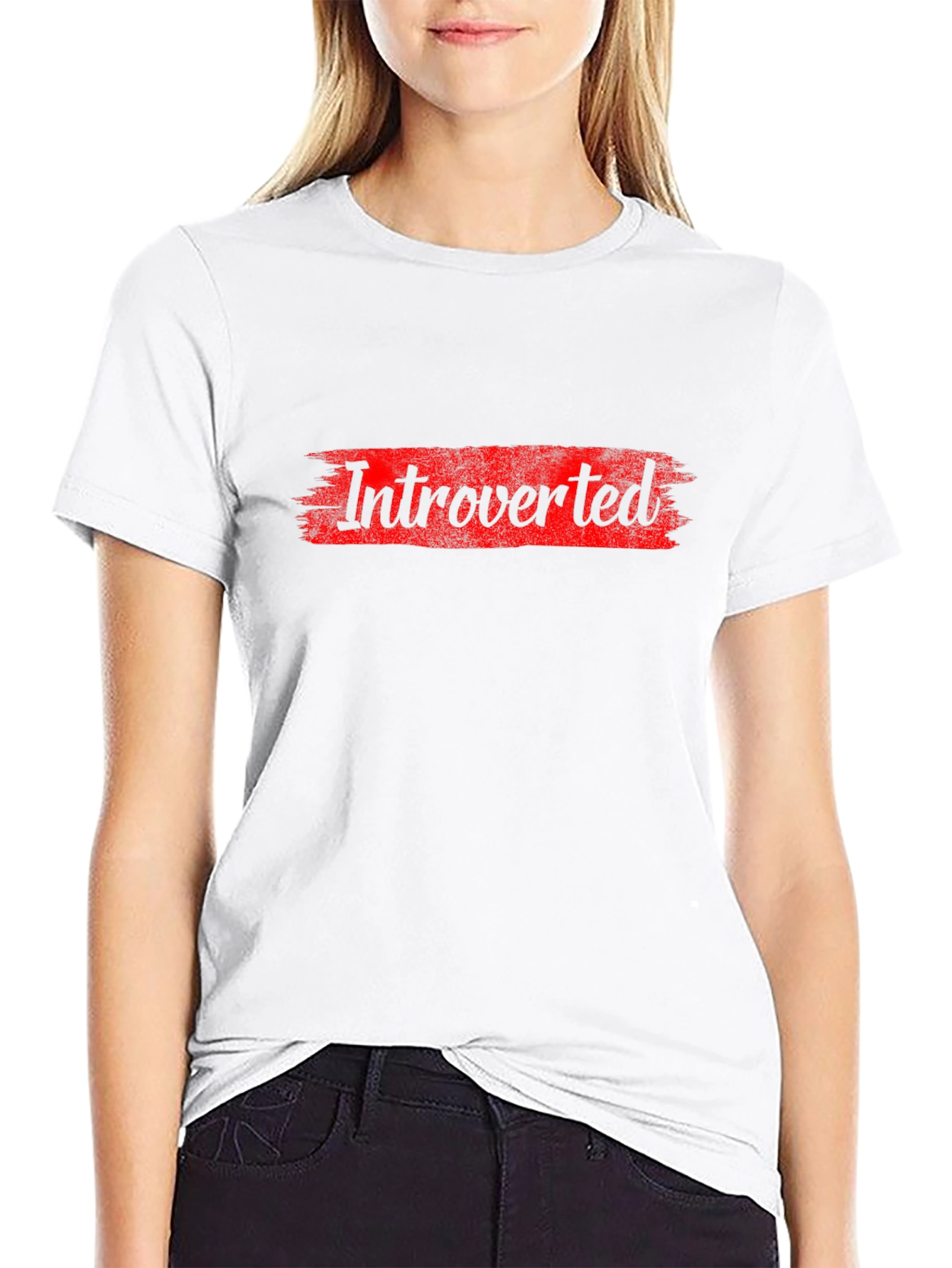Introverted Graphic T-Shirt - Bold Red Design