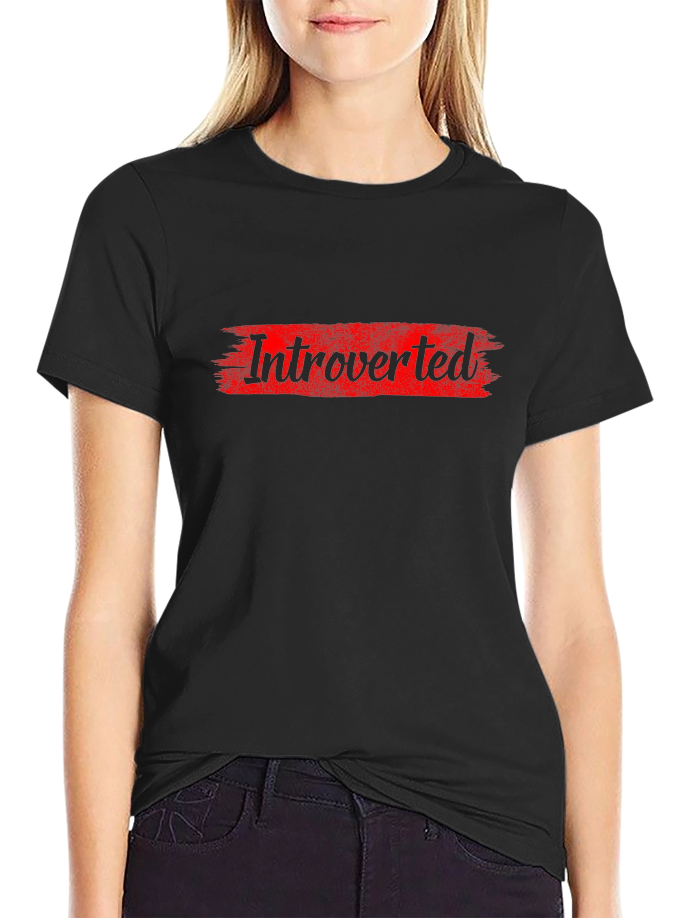 Introverted Graphic T-Shirt - Bold Red Design