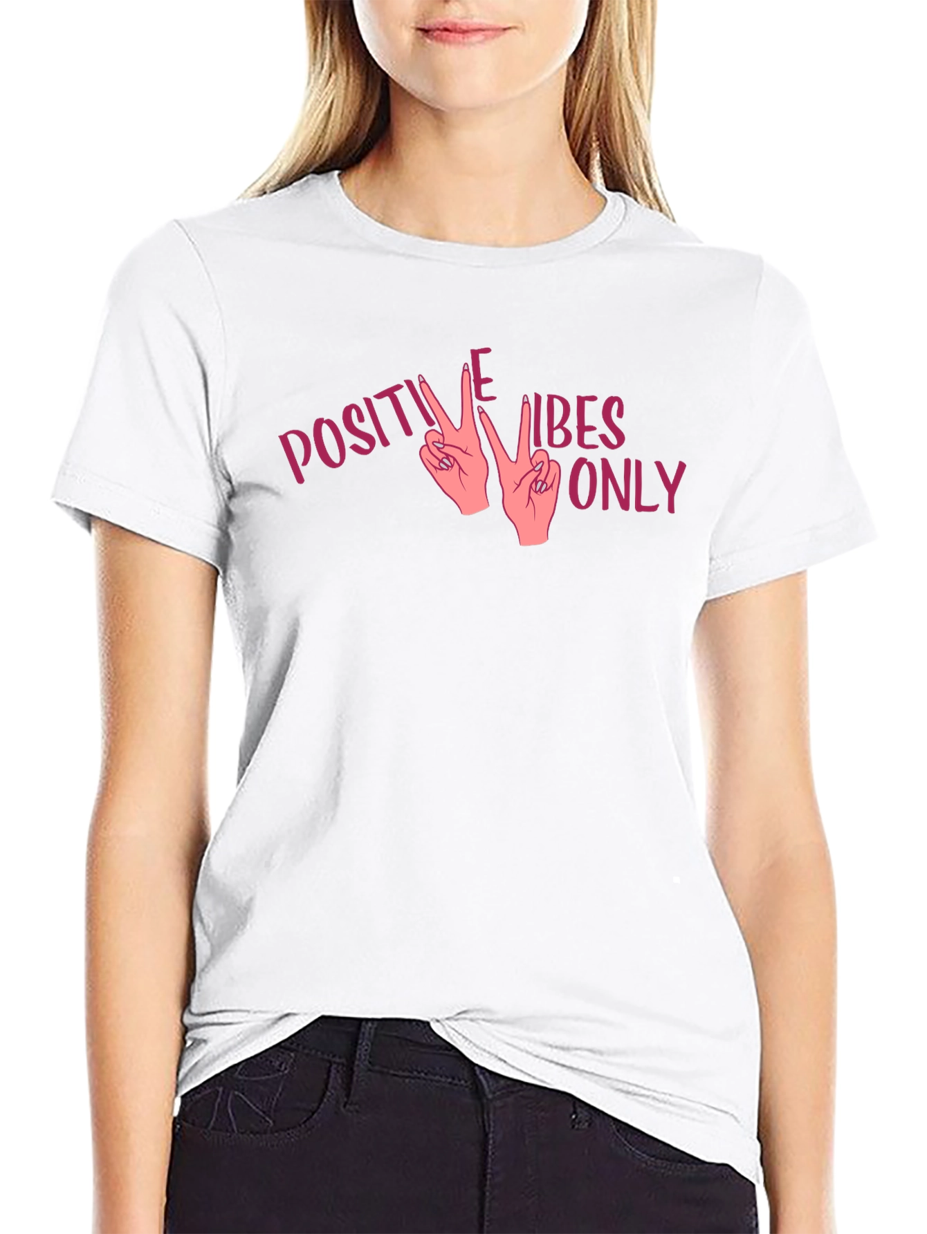 Positive Vibes Only Graphic Tee - Black