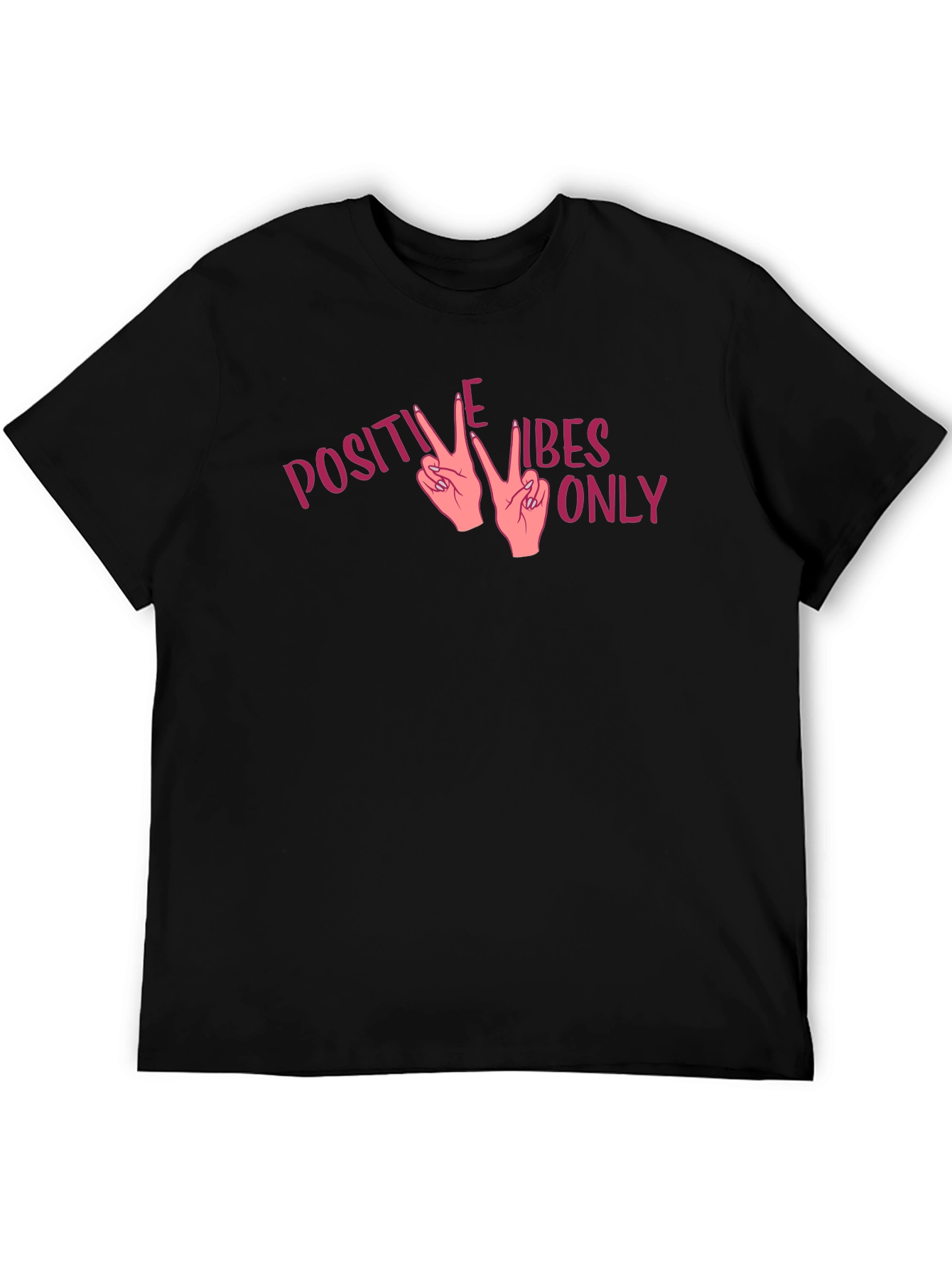 Positive Vibes Only Graphic Tee - Black