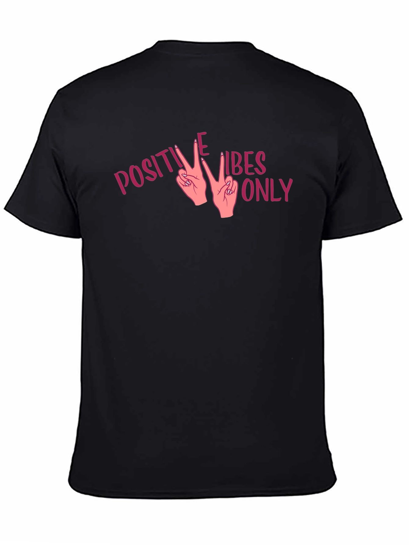 Positive Vibes Only Graphic Tee - Black