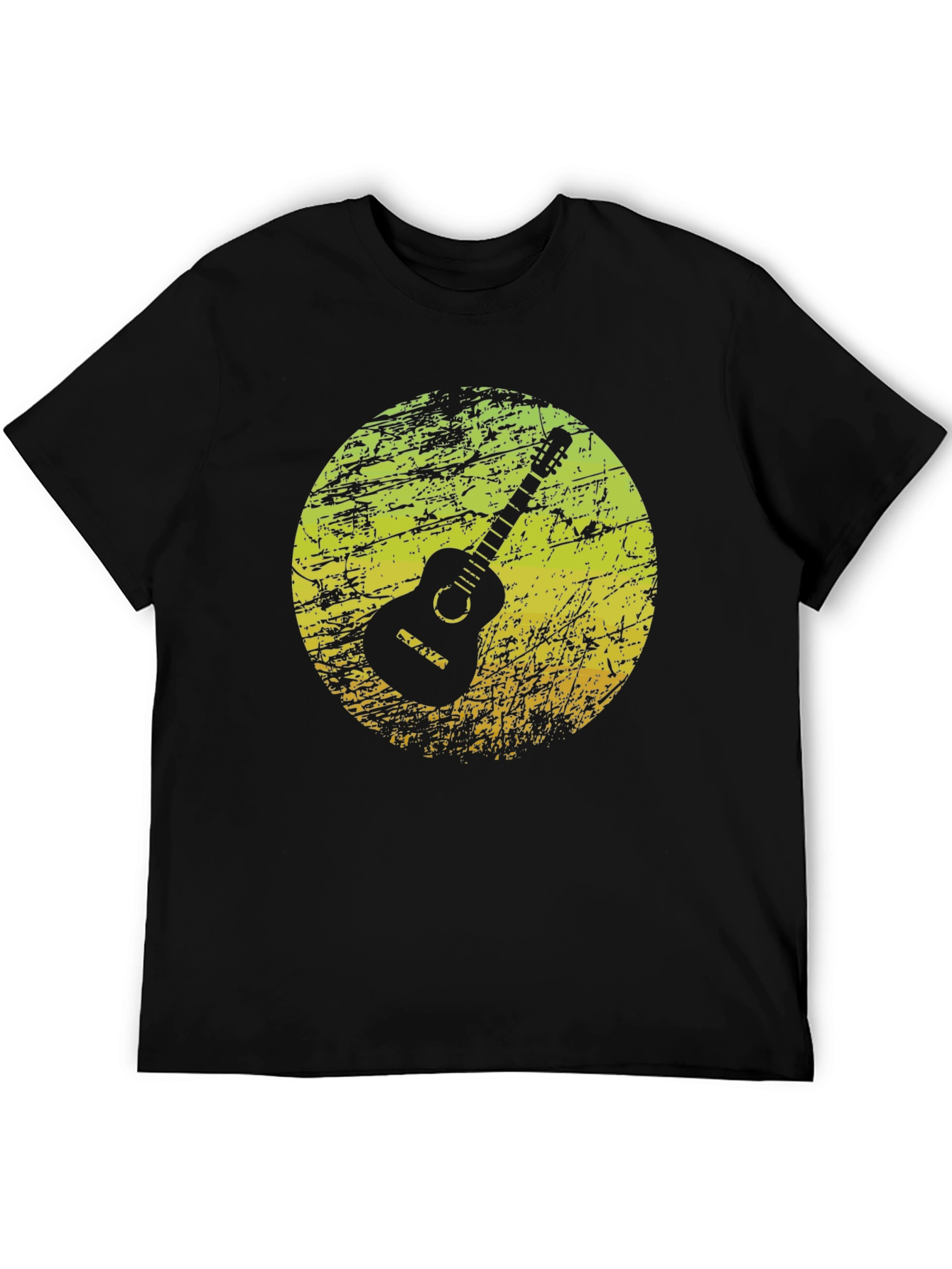 Retro Guitar Graphic Black T-Shirt