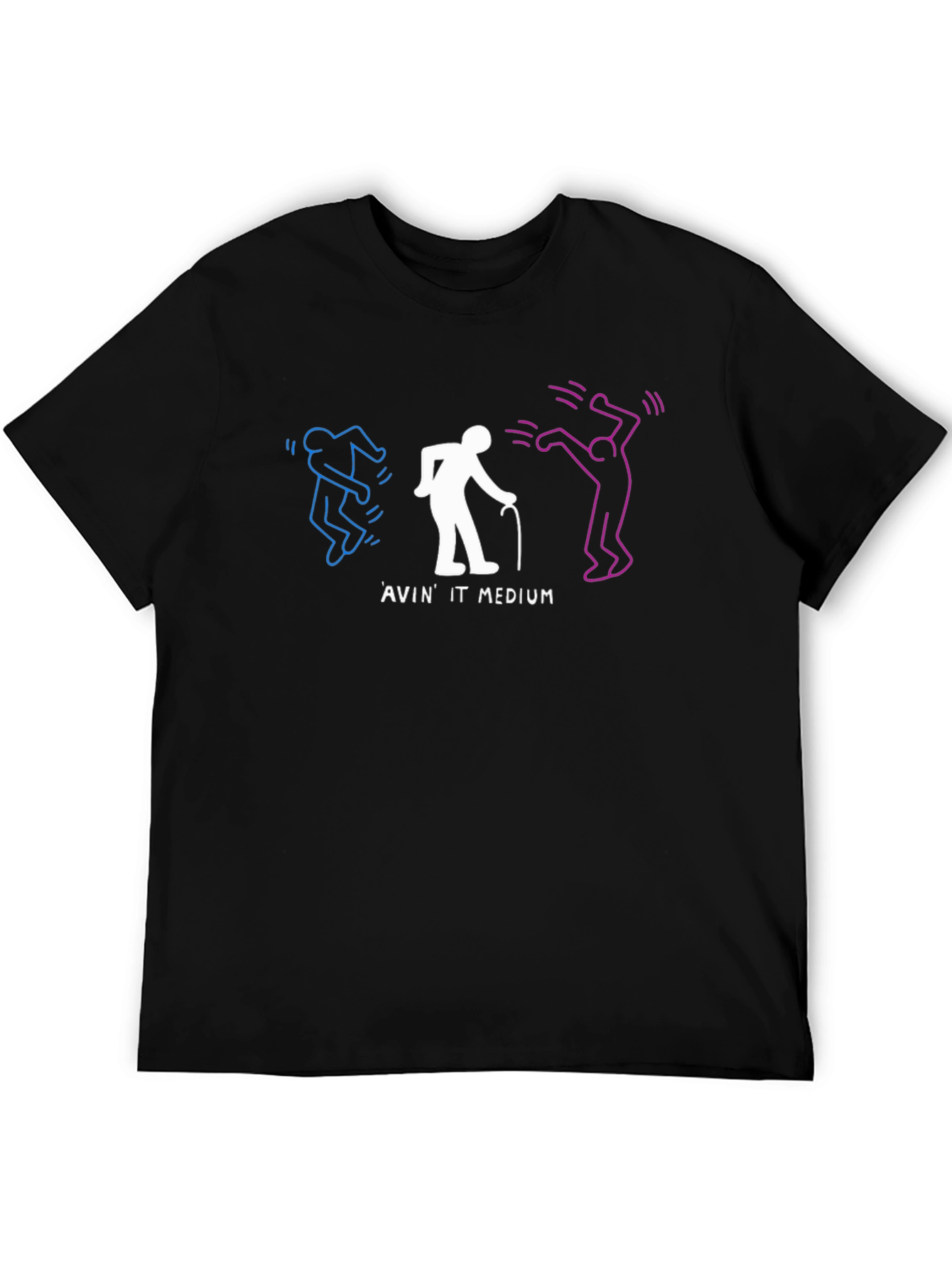 Keith Haring Inspired Avin It Medium Black T-Shirt