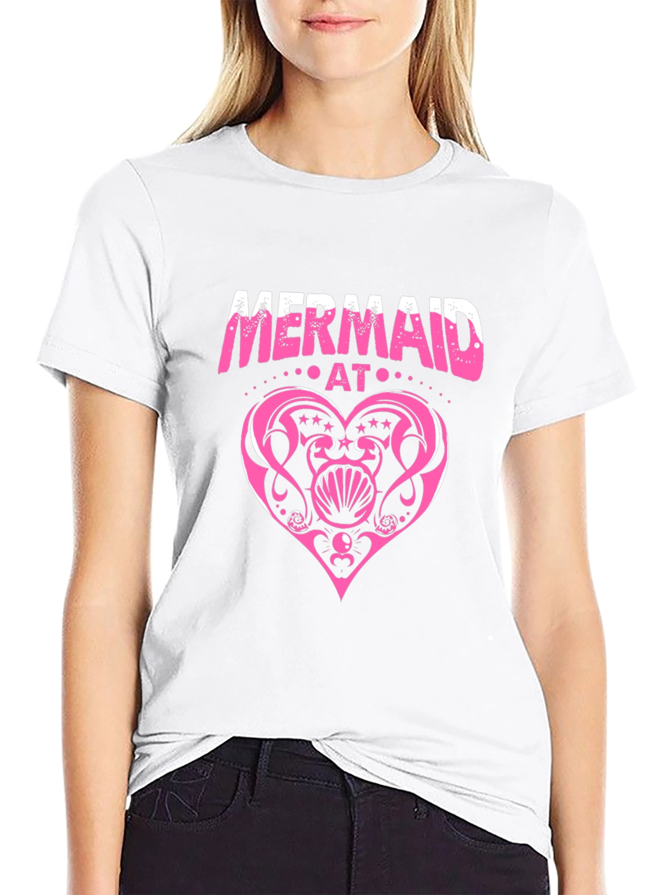 Mermaid At Heart Black T-Shirt