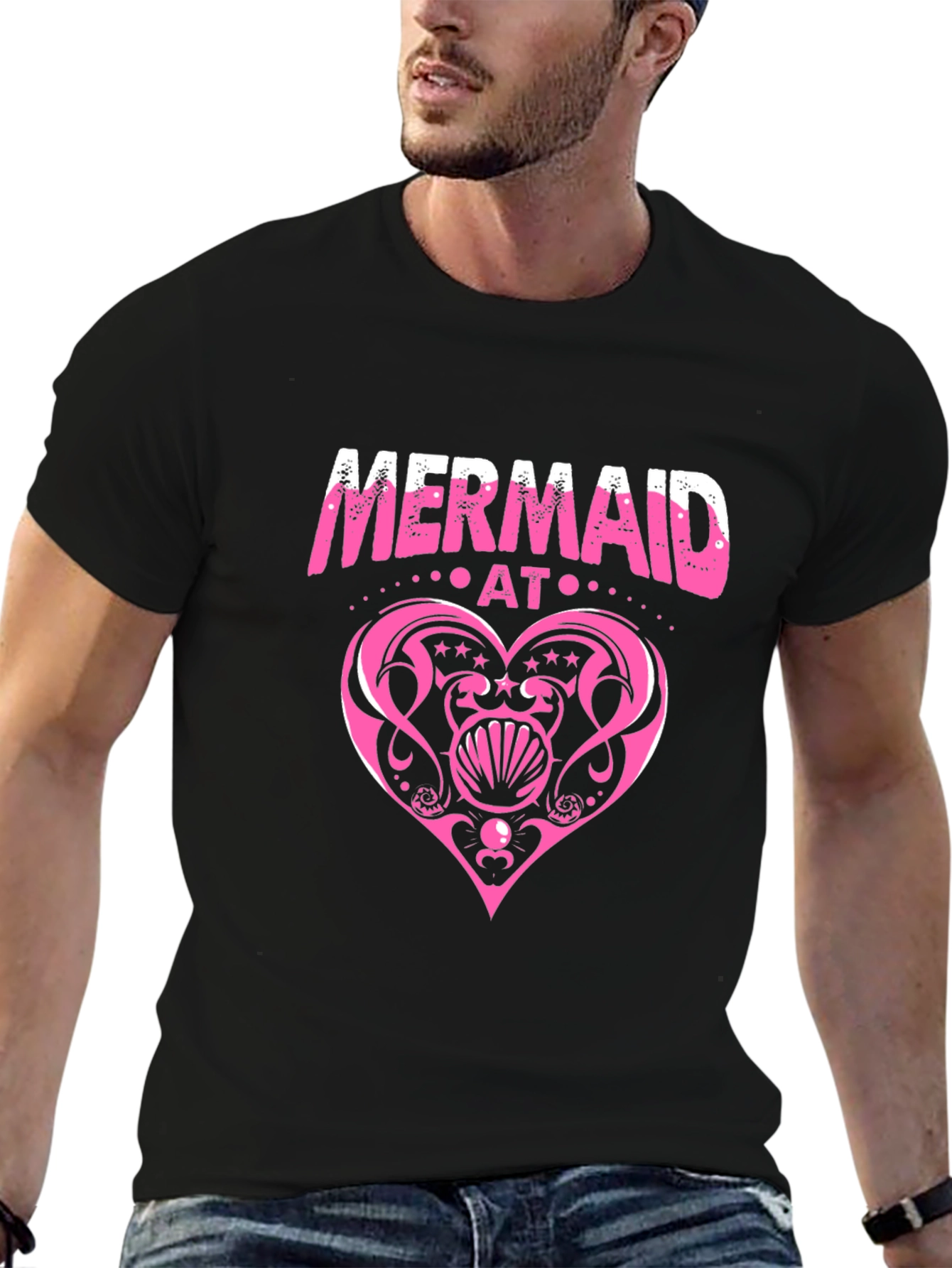 Mermaid At Heart Black T-Shirt