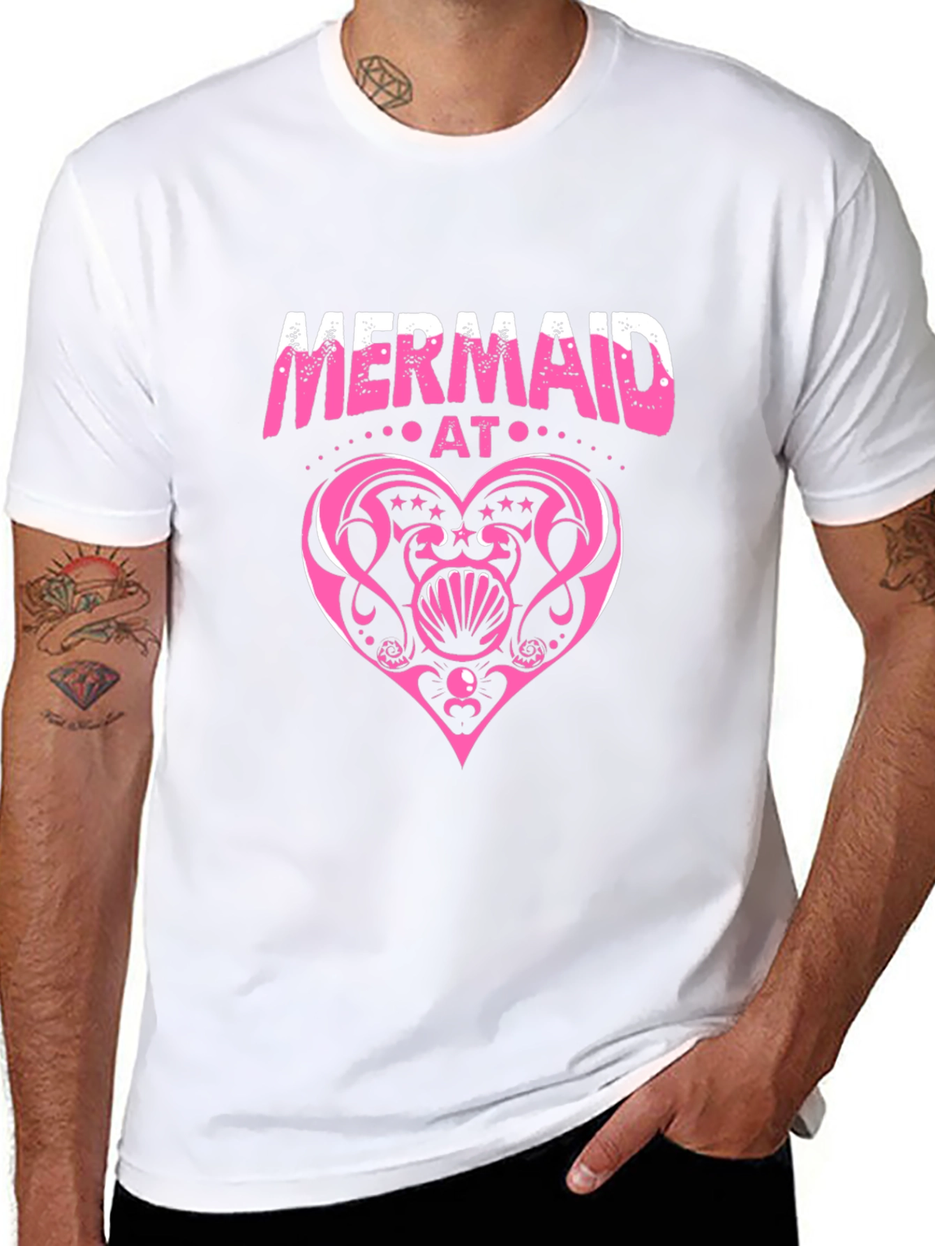 Mermaid At Heart Black T-Shirt