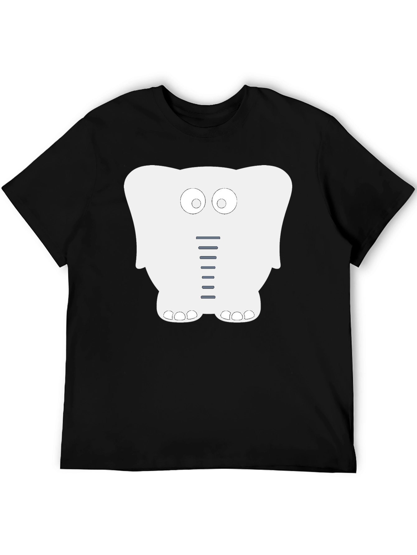 Cartoon Elephant Graphic Tee - Fun Black T-Shirt