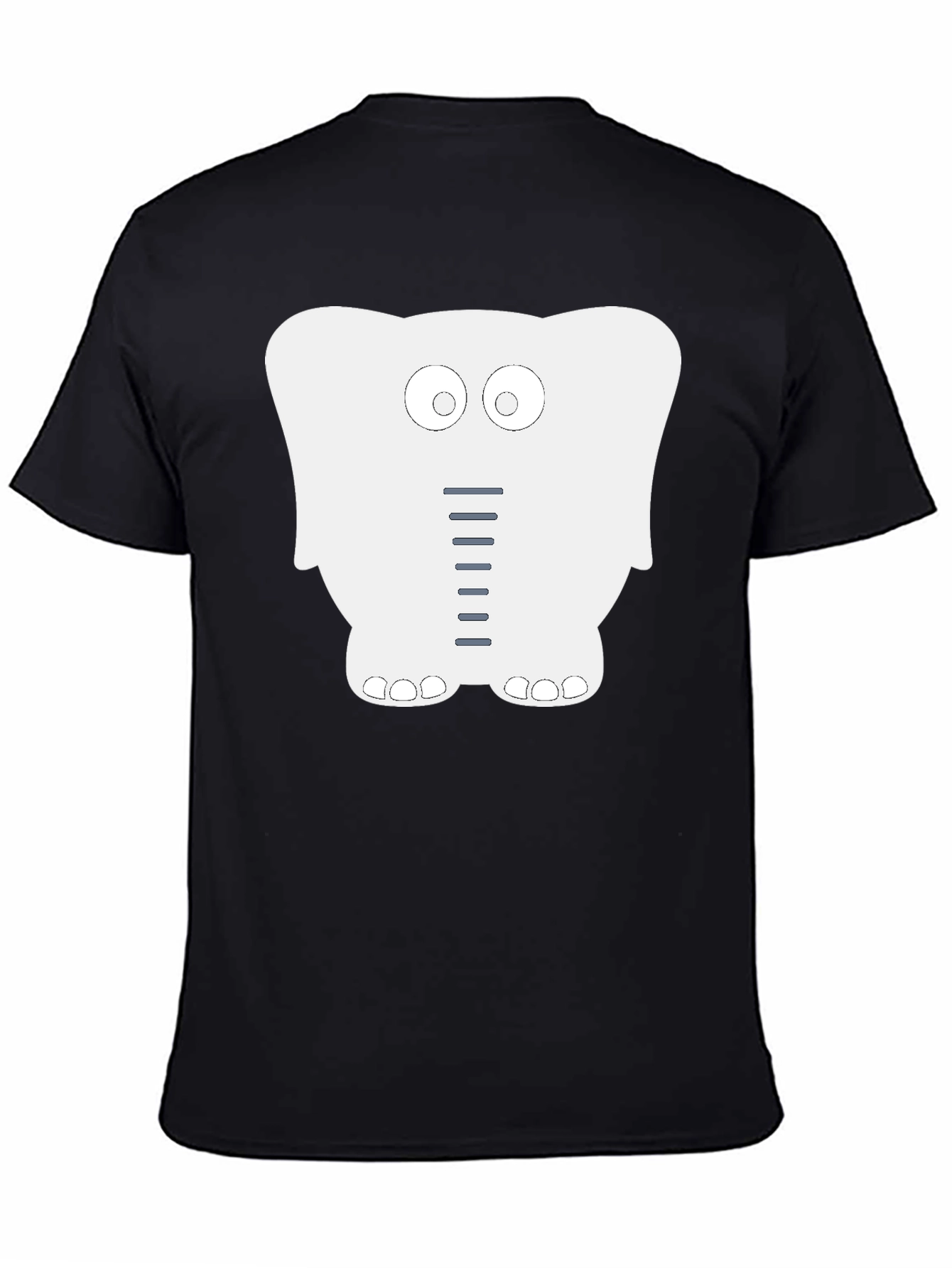 Cartoon Elephant Graphic Tee - Fun Black T-Shirt