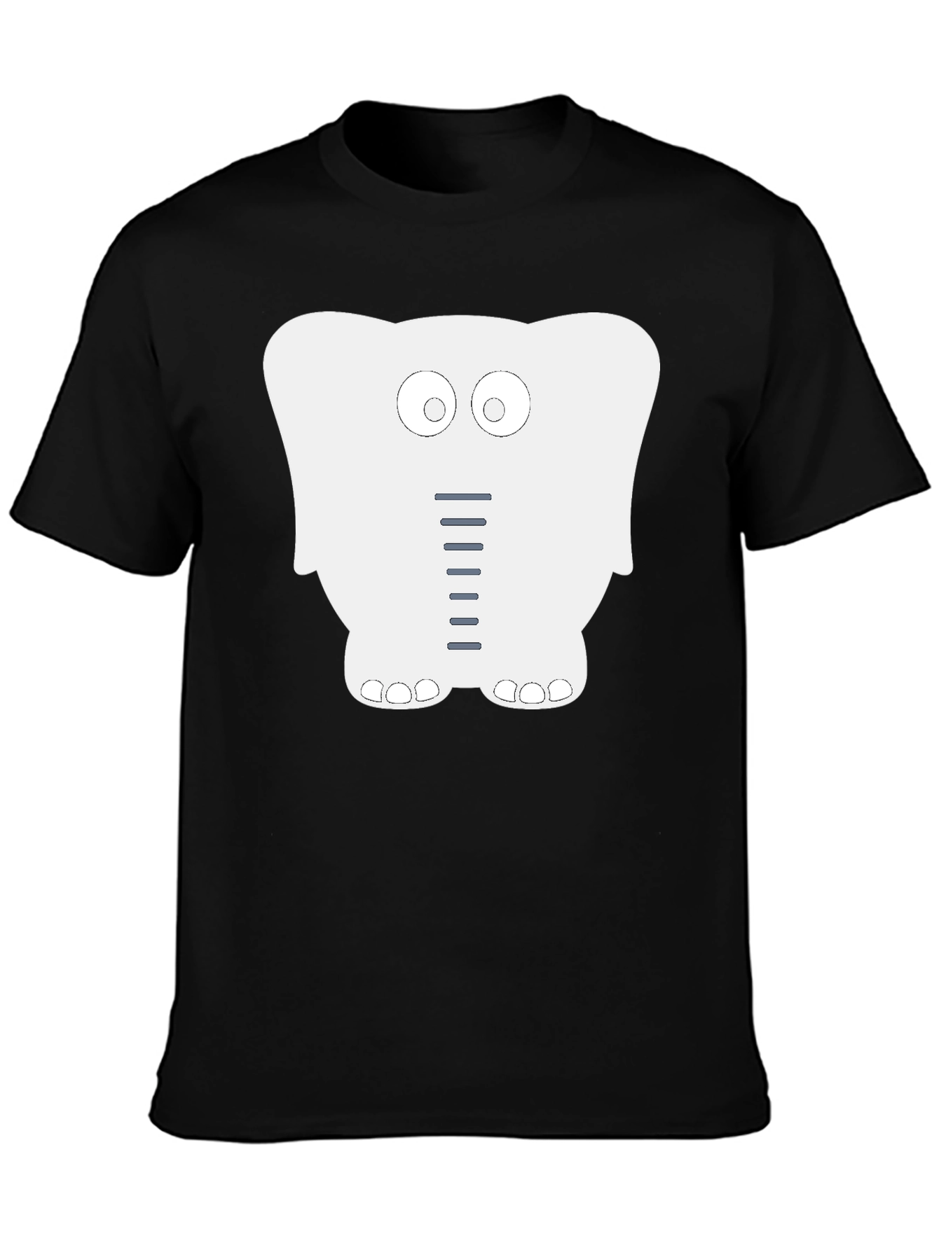 Cartoon Elephant Graphic Tee - Fun Black T-Shirt
