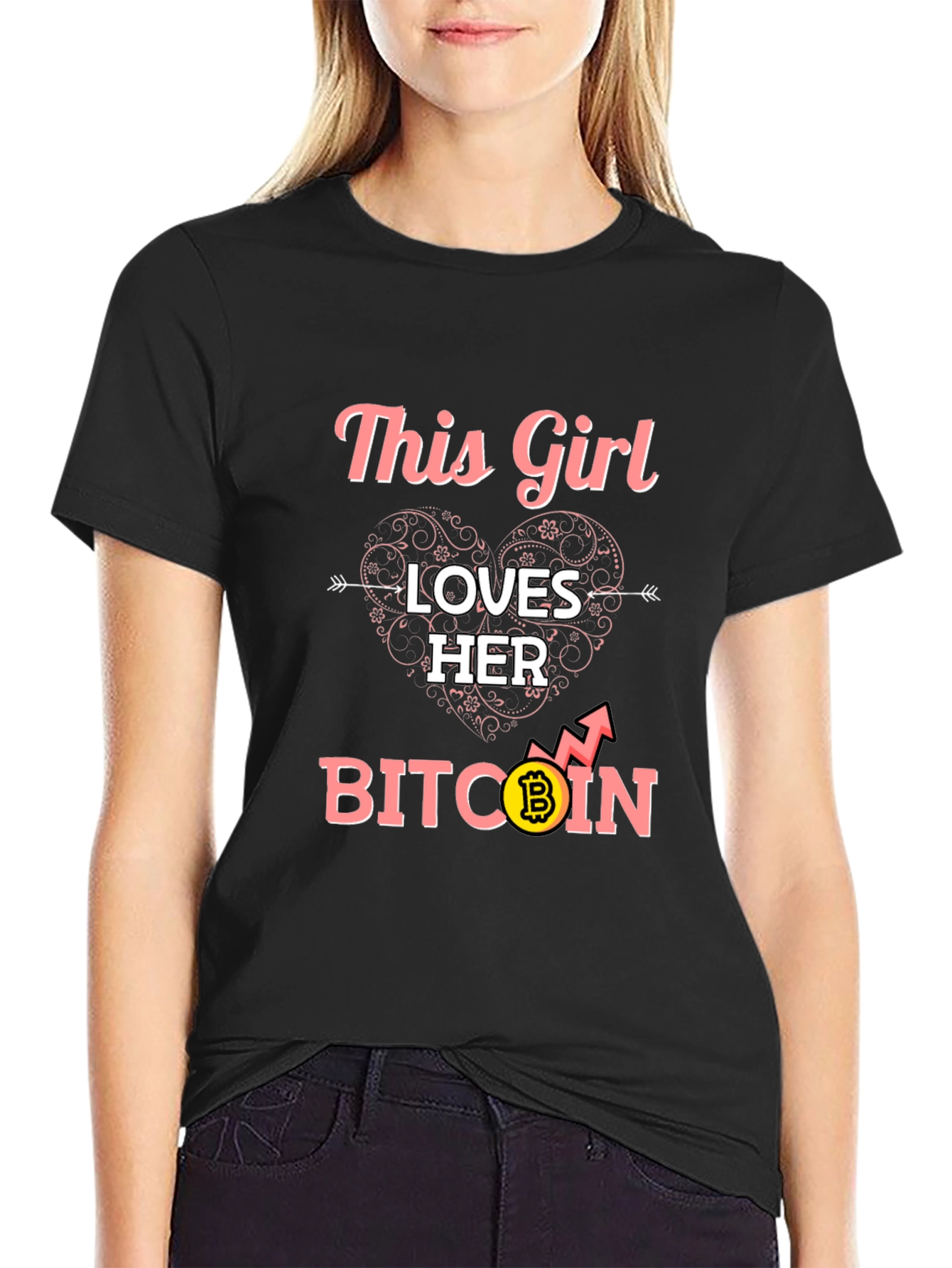 Bitcoin Lover Womens Black T-Shirt
