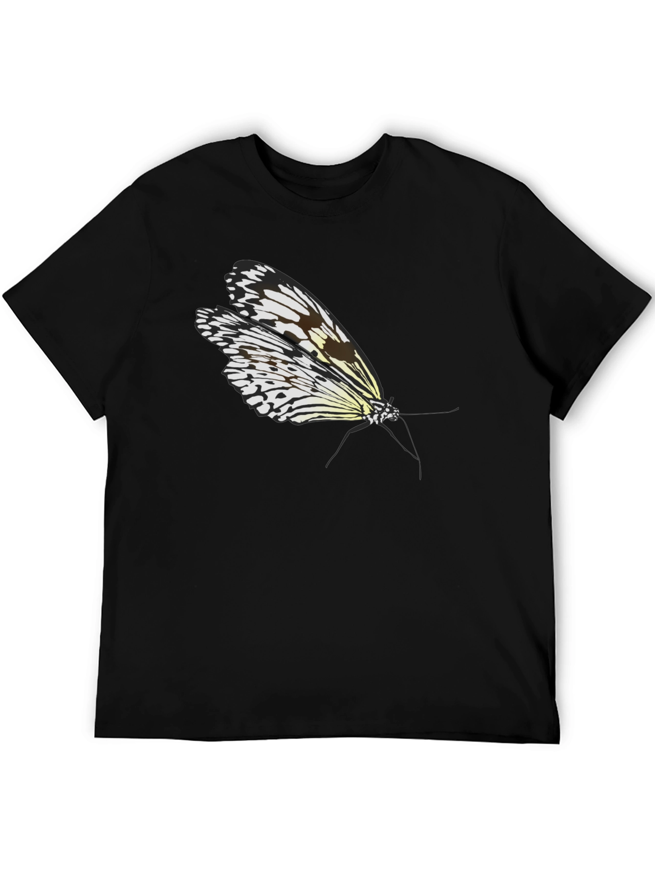 Butterfly Graphic Tee - Black Cotton T-Shirt