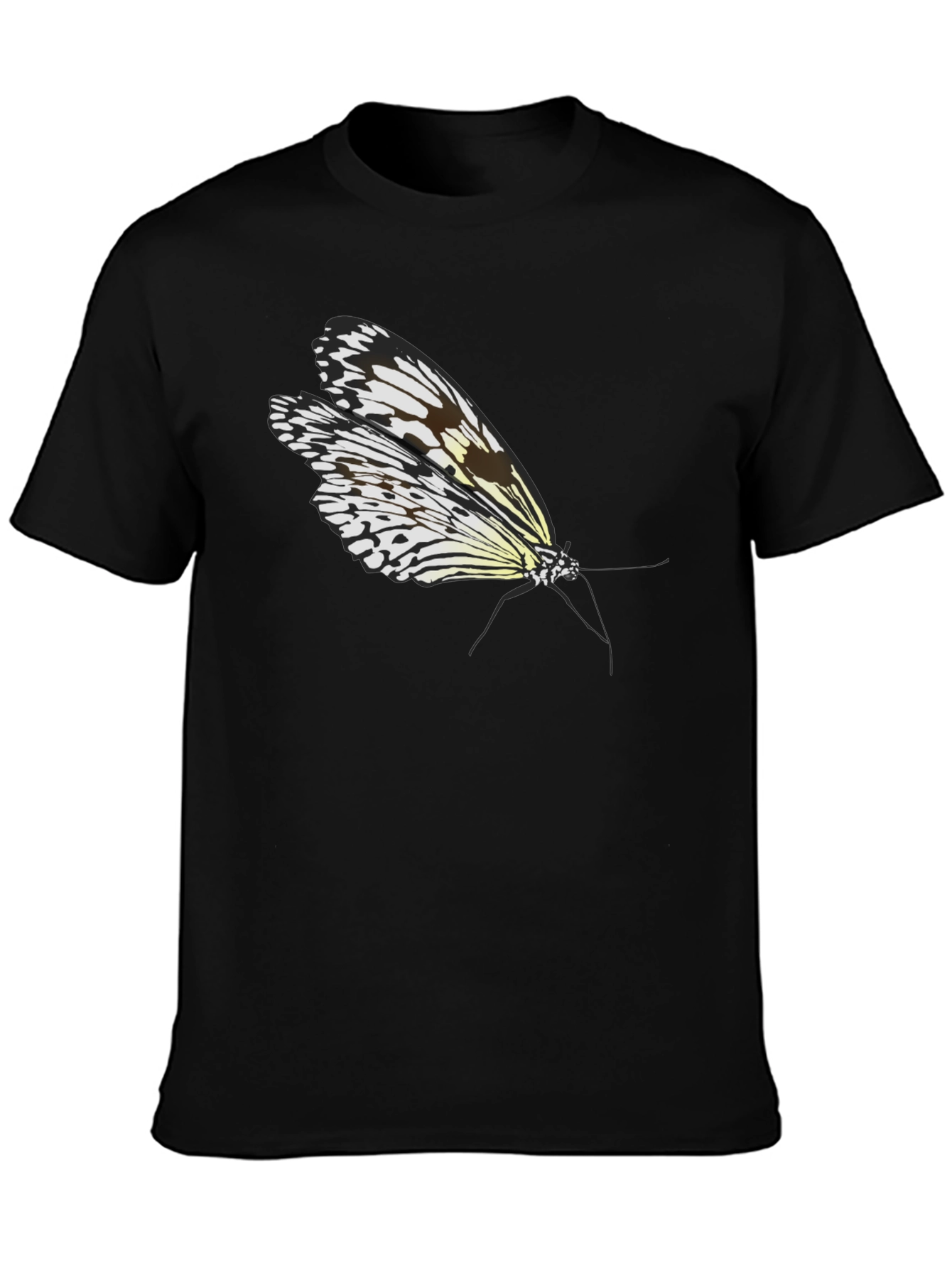 Butterfly Graphic Tee - Black Cotton T-Shirt