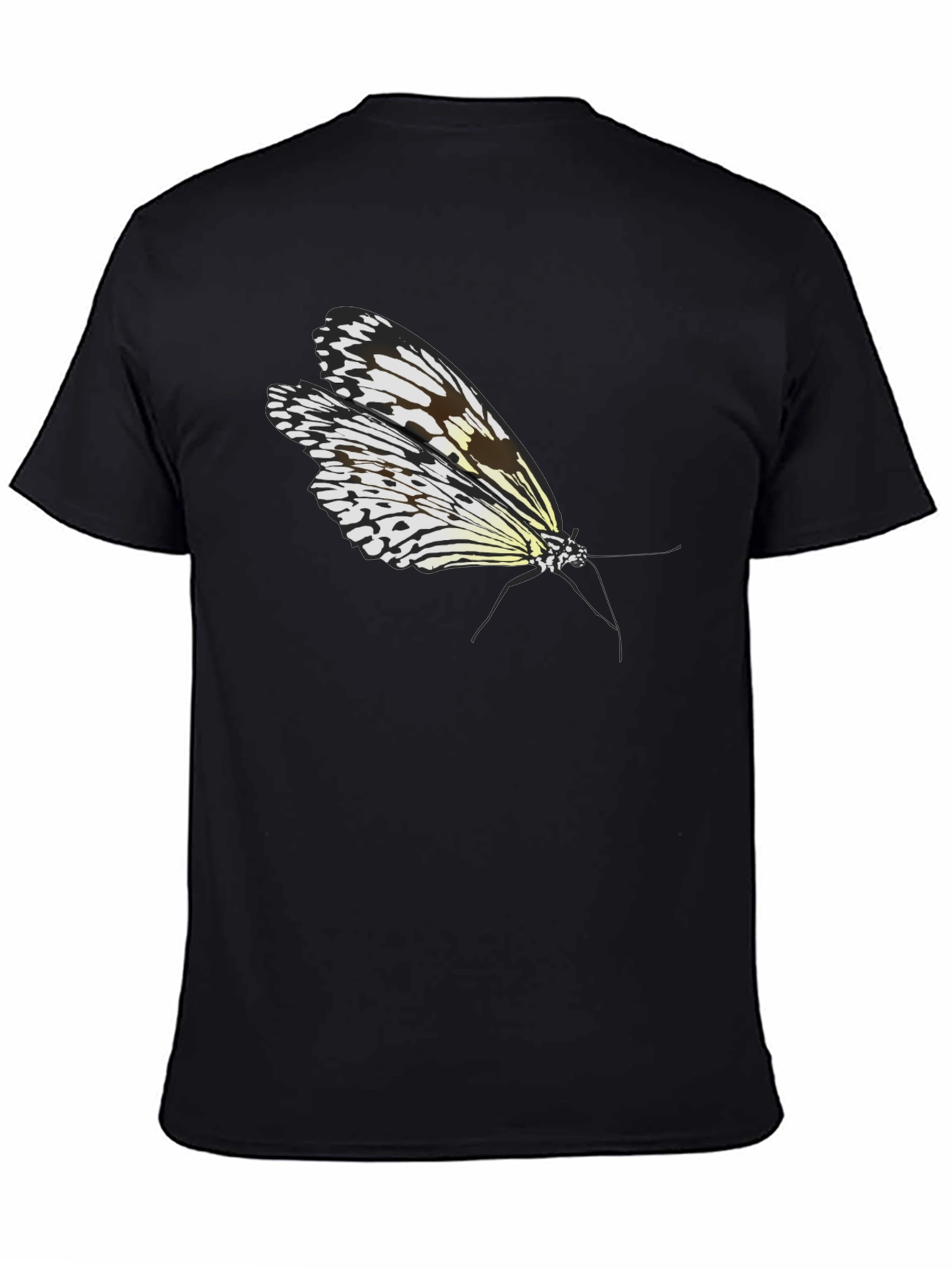 Butterfly Graphic Tee - Black Cotton T-Shirt