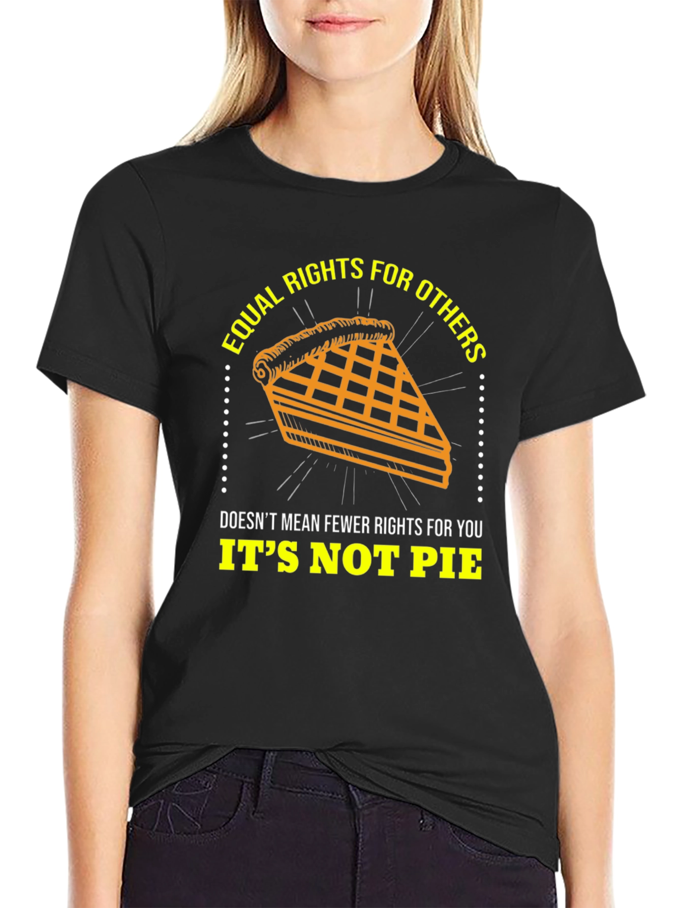 Equal Rights Pie Graphic Tee - Unisex Black T-Shirt