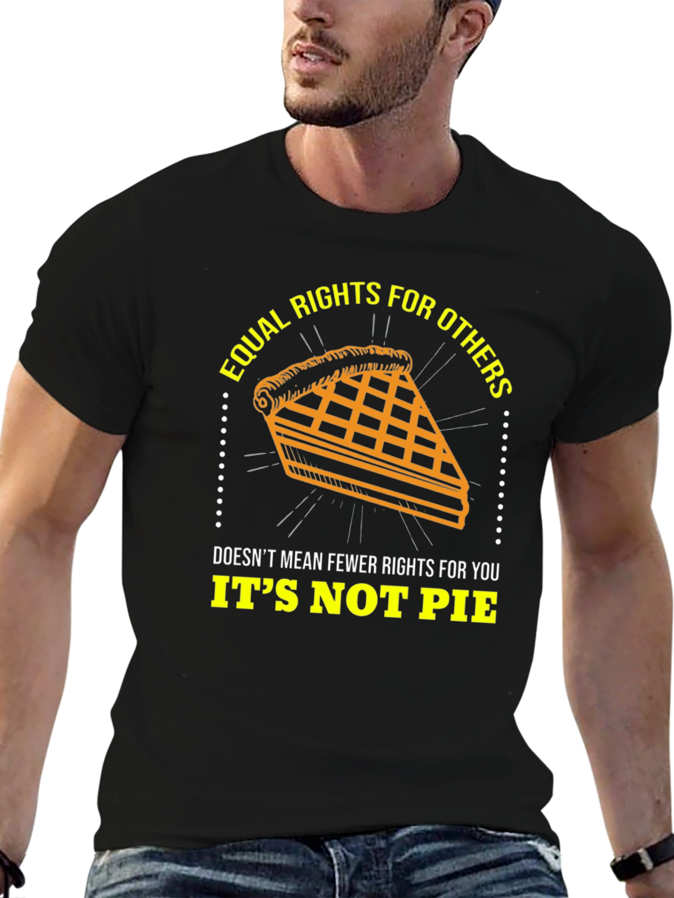 Equal Rights Pie Graphic Tee - Unisex Black T-Shirt