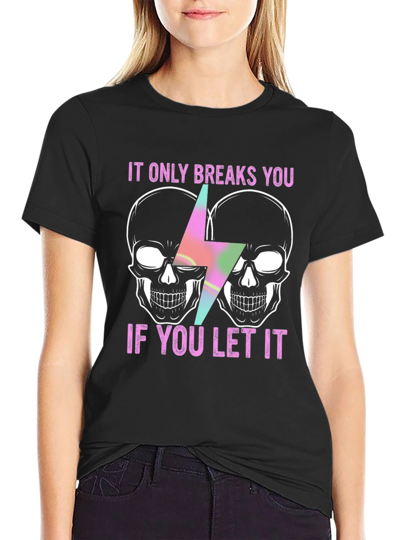 Skull & Lightning Bolt Graphic Tee