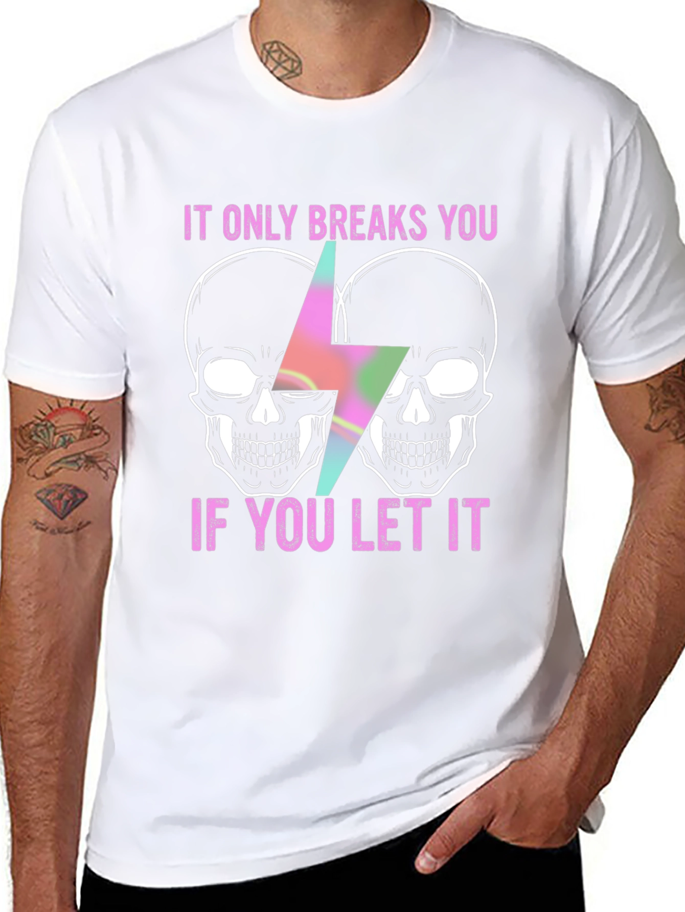 Skull & Lightning Bolt Graphic Tee