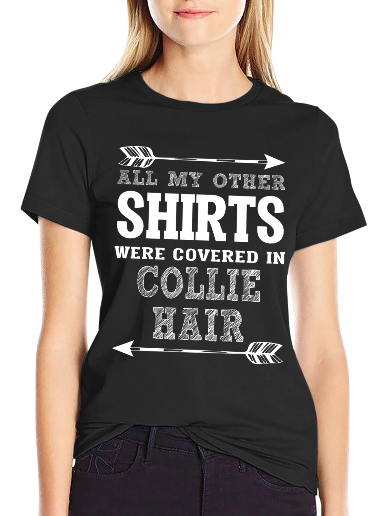 Collie Hair T-Shirt: Funny Dog Lover Tee