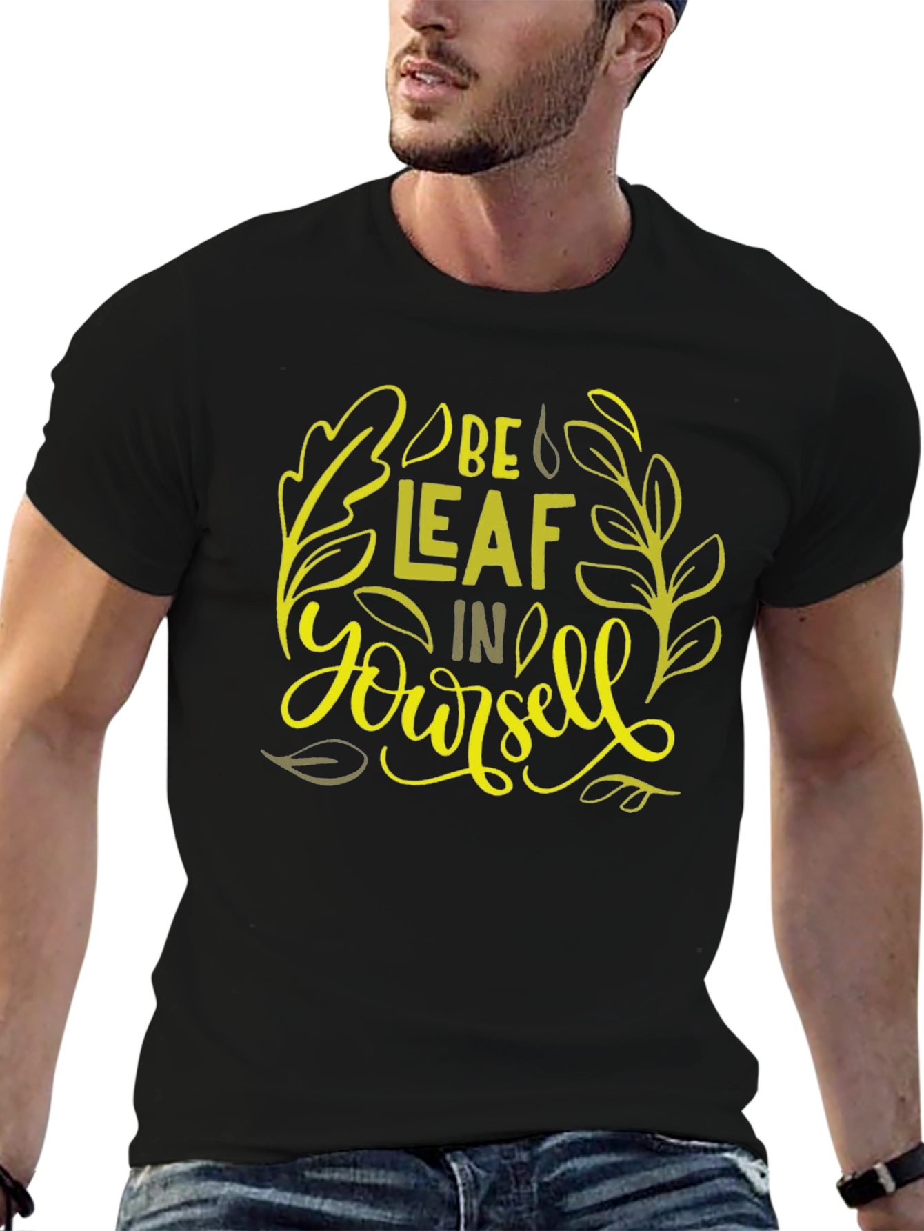 Be-Leaf In Yourself Black Graphic Tee