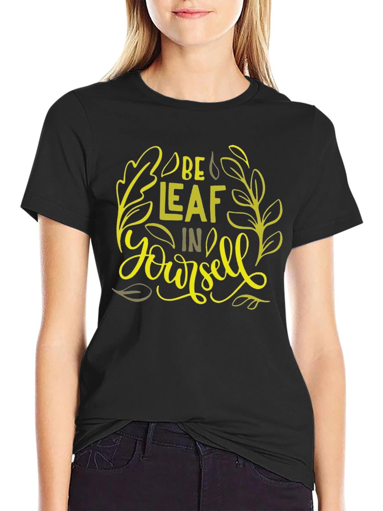 Be-Leaf In Yourself Black Graphic Tee