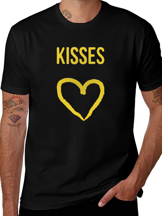 Kisses Heart Graphic T-Shirt - Stylish Casual Wear