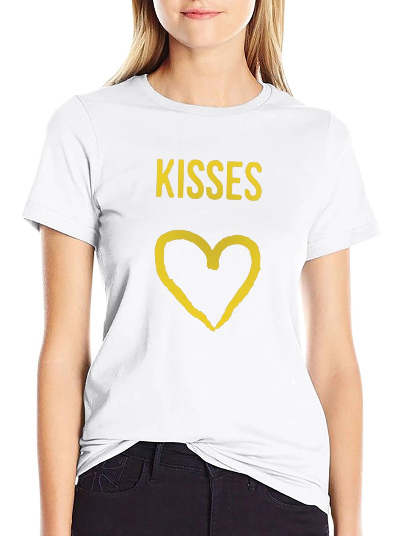 Kisses Heart Graphic T-Shirt - Stylish Casual Wear