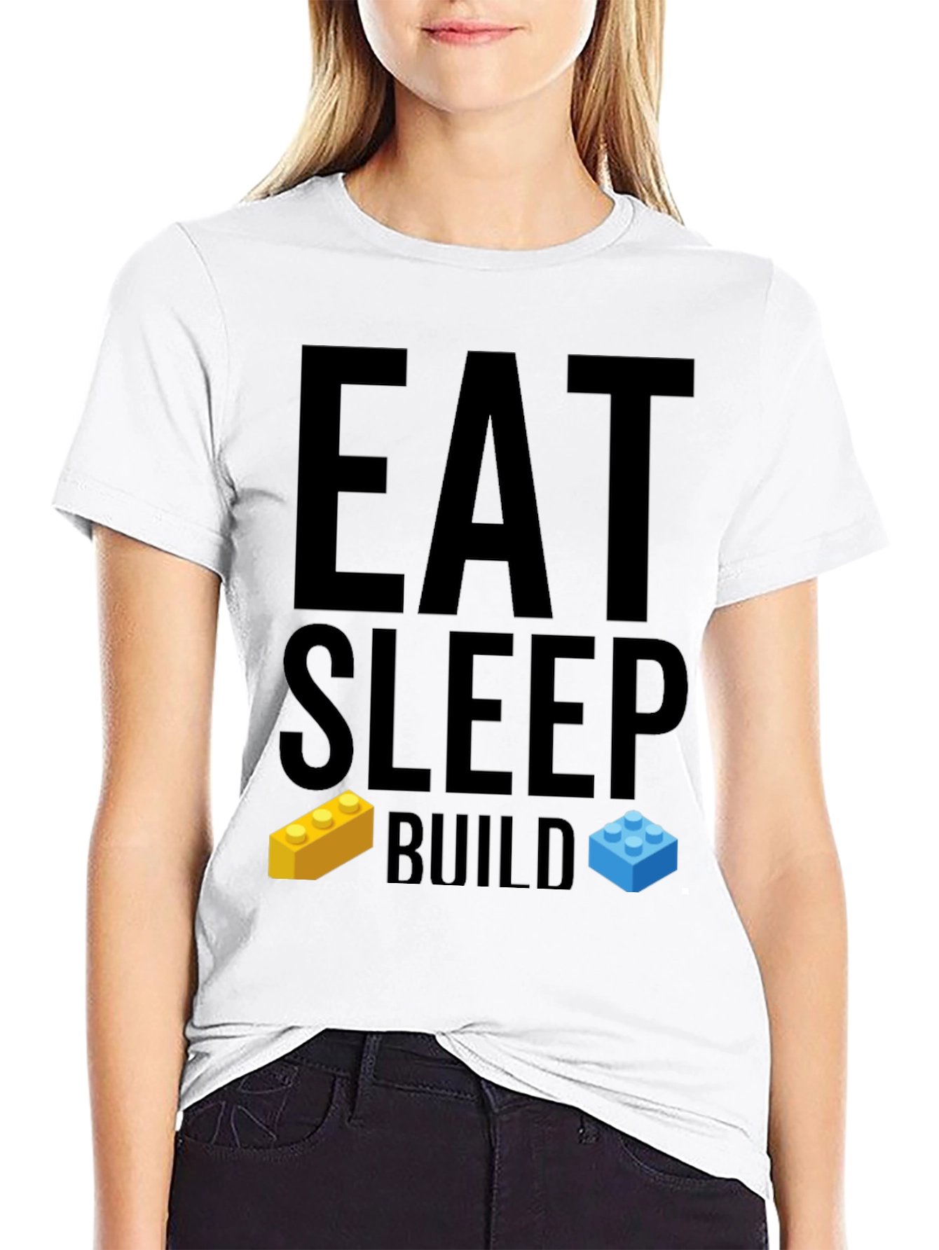 Eat Sleep Build T-Shirt - LEGO Brick Fan Tee
